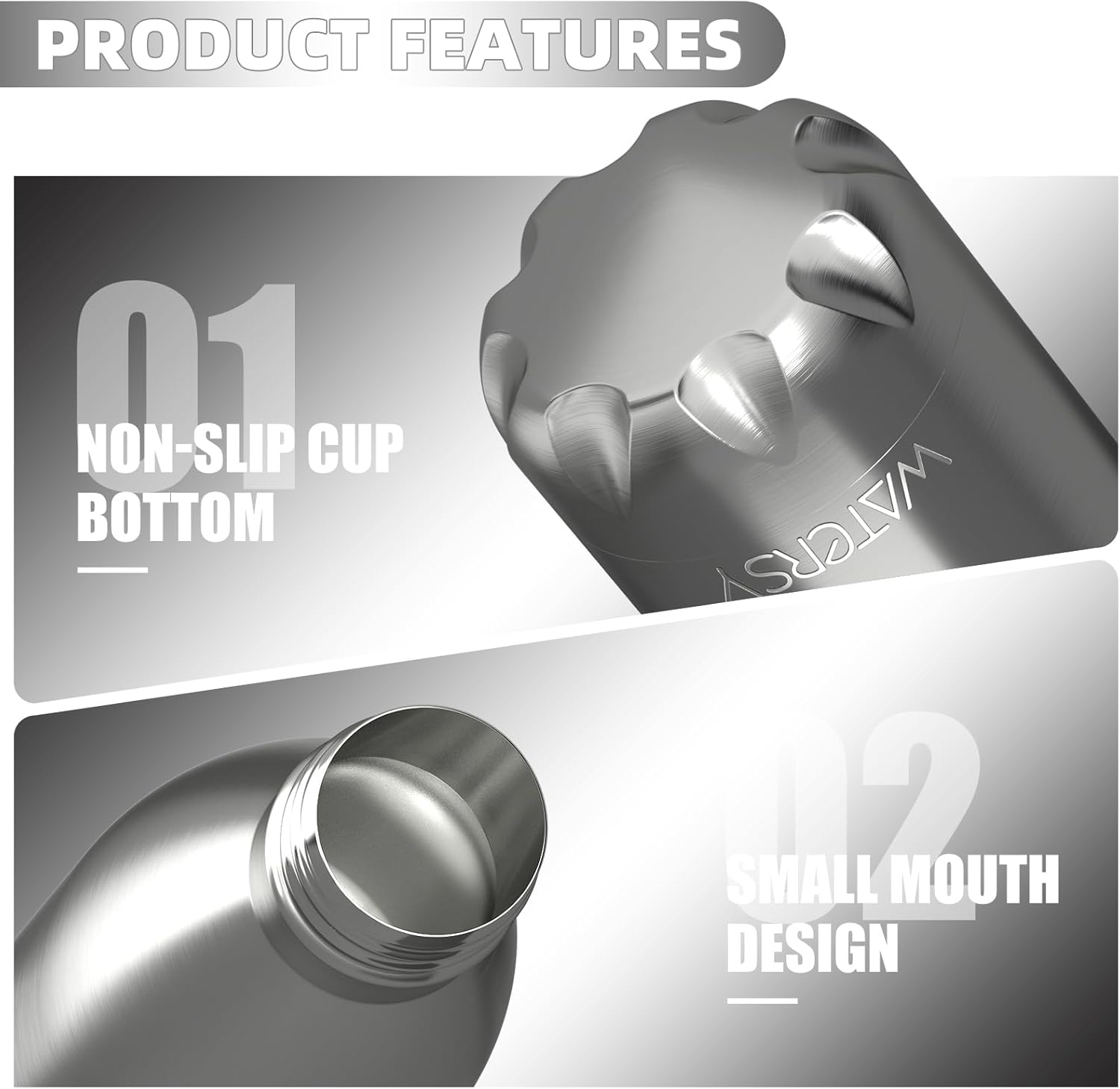 Thumbnail 1 de WATERSY 500ml Stainless Steel Insulated Water Bottle