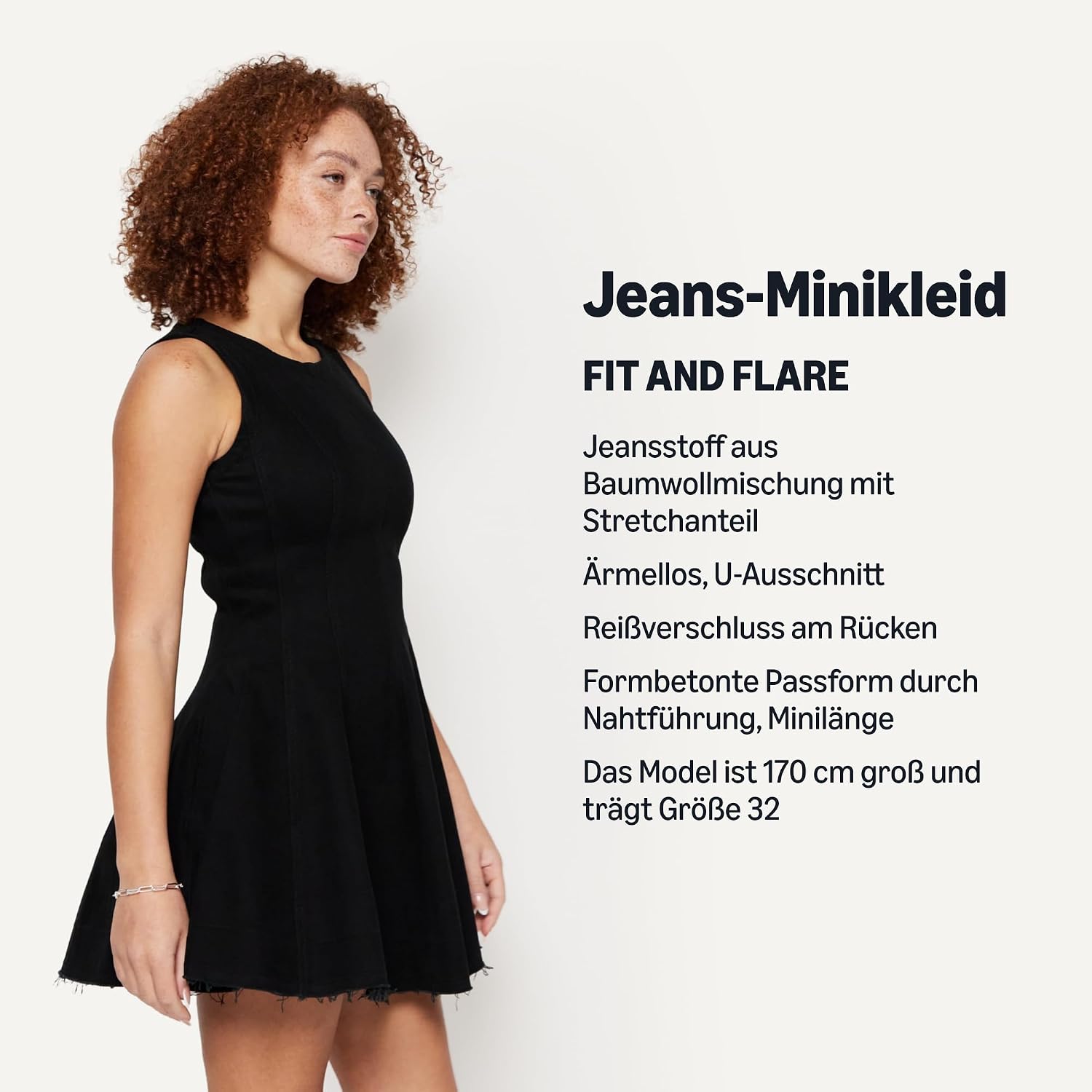 Detalle de Amazon Essentials Damen Fit & Flare Denim Minikleid – stylisch, bequem und vielseitig