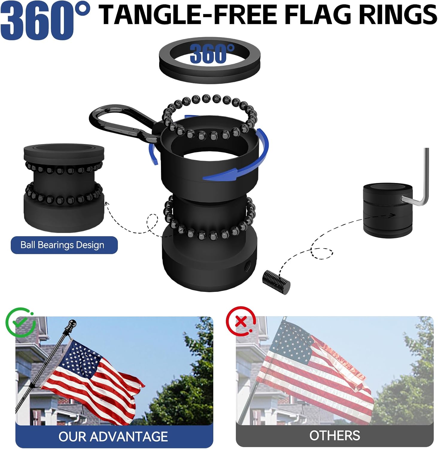 Detalle de American Flag with Pole, 3x5 ft