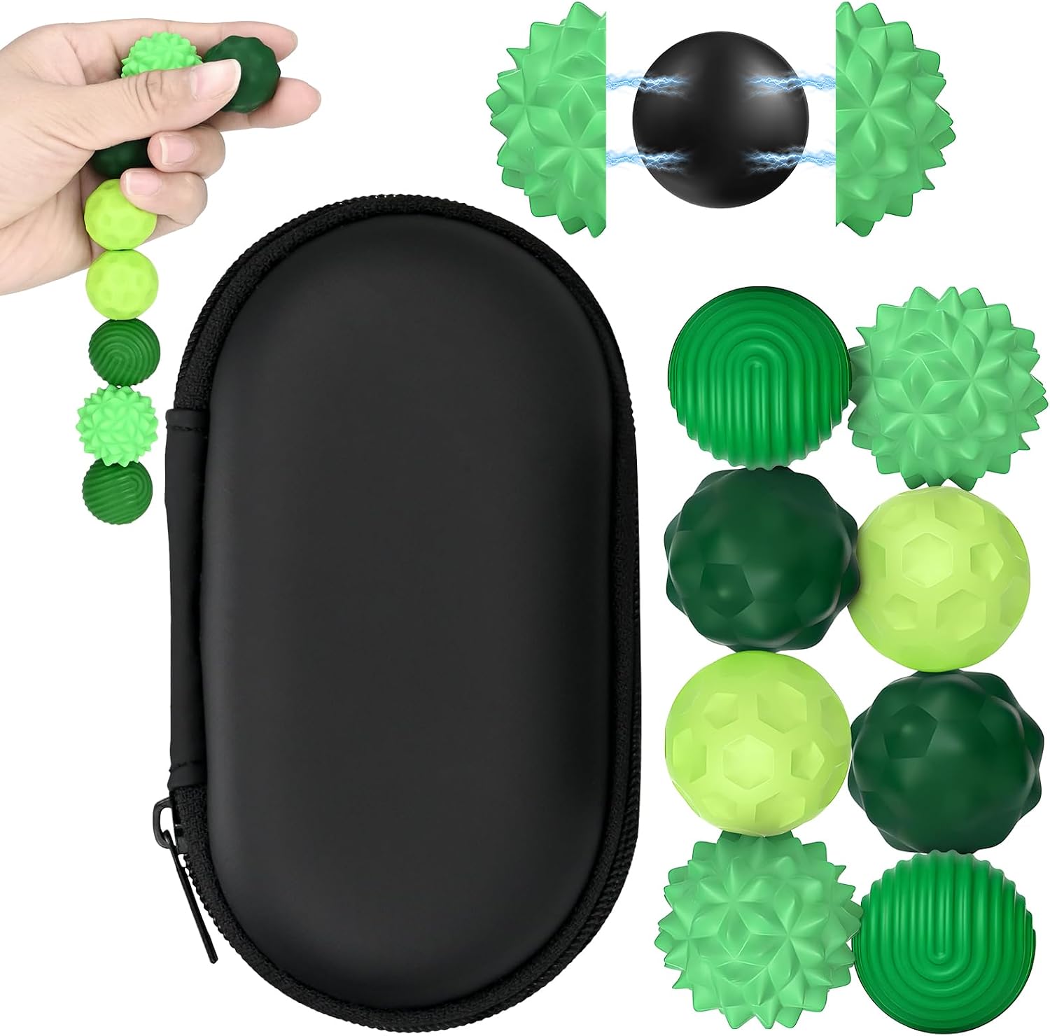 Detalle de 8 Stück Magnetische Fidget Toys Silikon Stressball Grün Klein