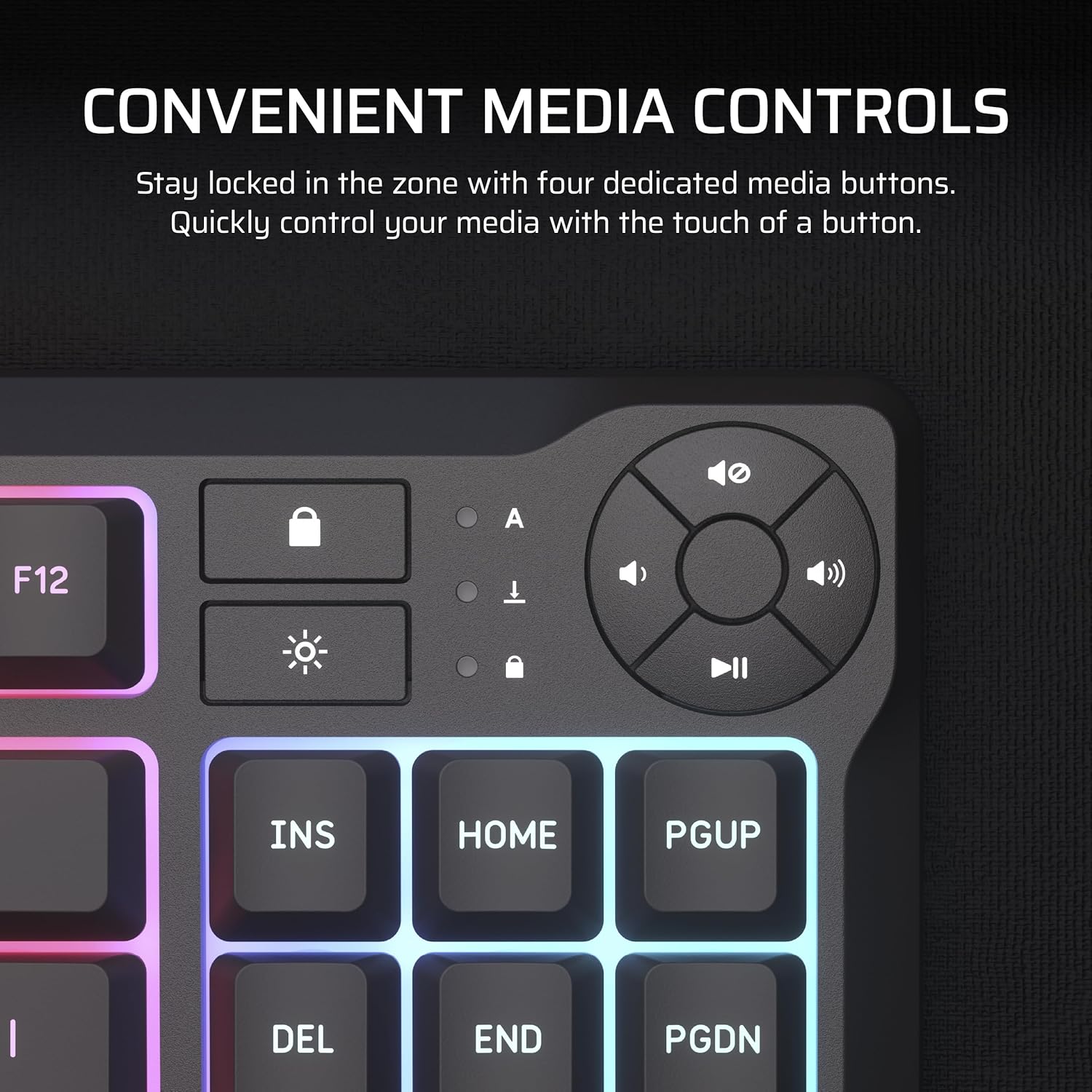 Detalle 2 de Corsair K55 CORE TKL RGB keyboard 1000Hz