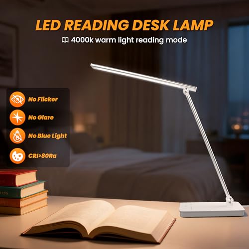 Detalle de Akynite Lampara Escritorio LED 42 LED con USB-C, 5 Colores y 10 Intensidades
