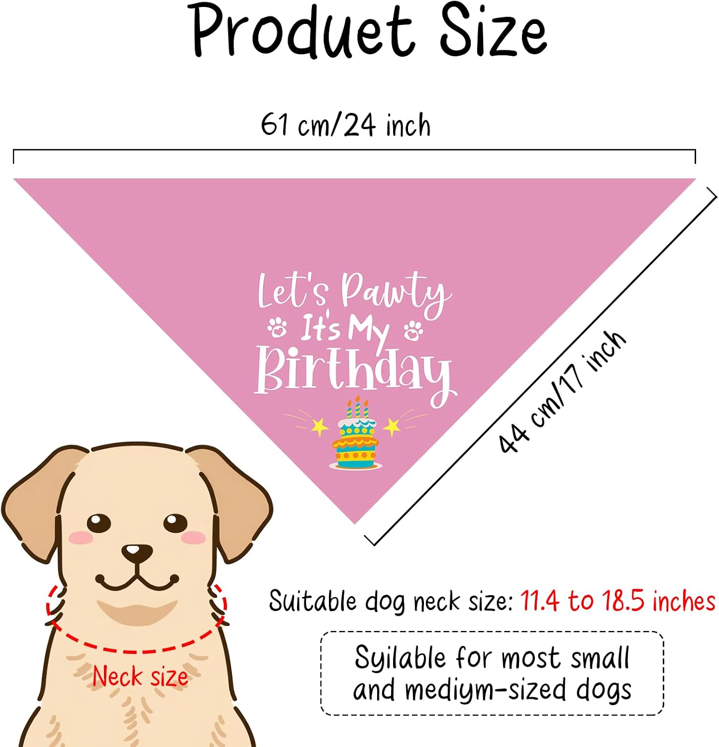 Detalle 2 de Birthday Dog Bandana, Adjustable