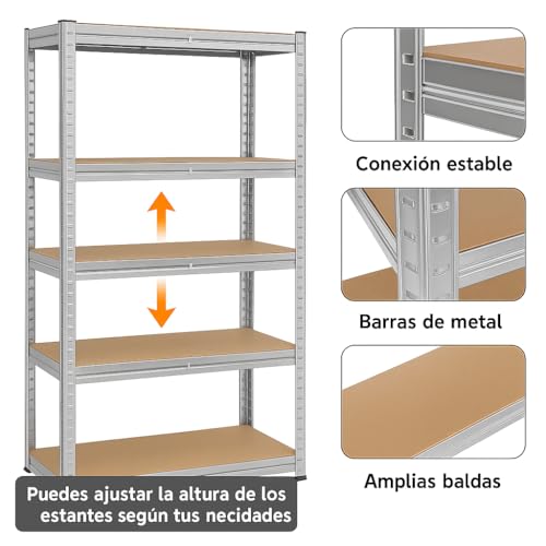 Thumbnail 3 de T-LOVENDO.ES Estantería metálica 180x90x40cm 🧰
