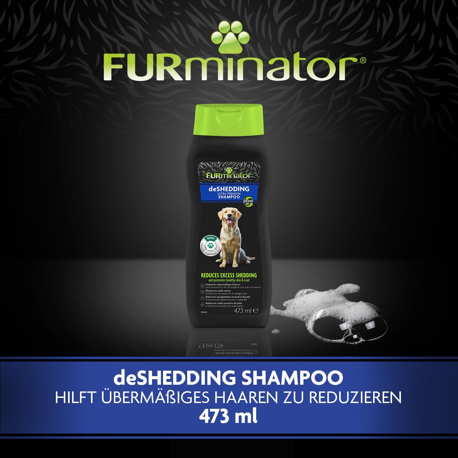 Detalle de FURminator deShedding Hunde-Shampoo – Premium Shampoo für Hunde, 473 ml