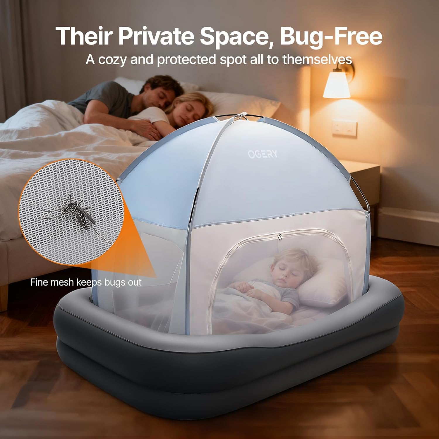Detalle de OGERY Inflatable Toddler Bed with Tent