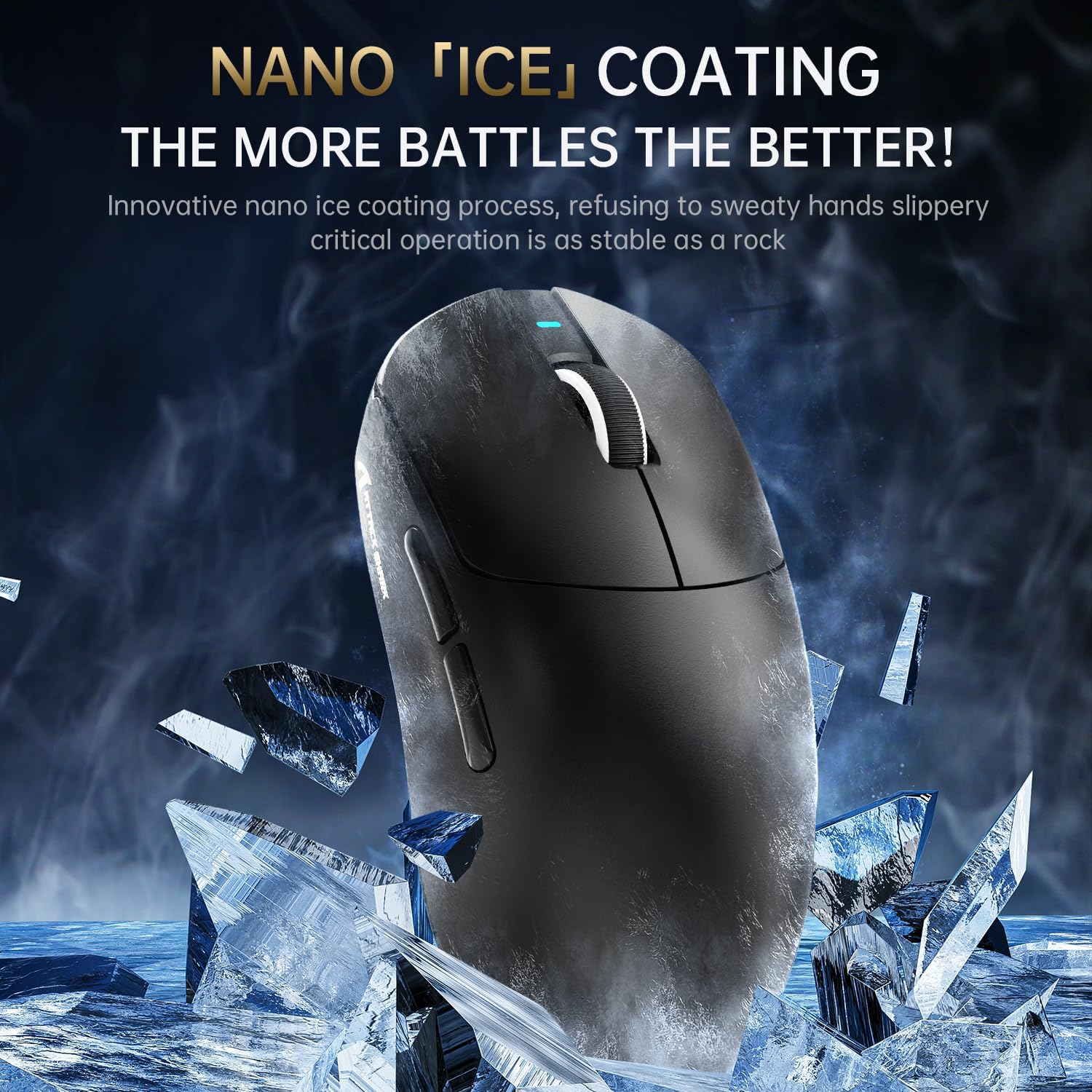 Detalle 2 de ATTACK SHARK X8ULTRA Gaming-Maus (55 g) für große Hände – 55g Superlight, PixArt PAW3950MAX, 3 Modi (BT/2.4 GHz/USB-C), bis 42.000 DPI