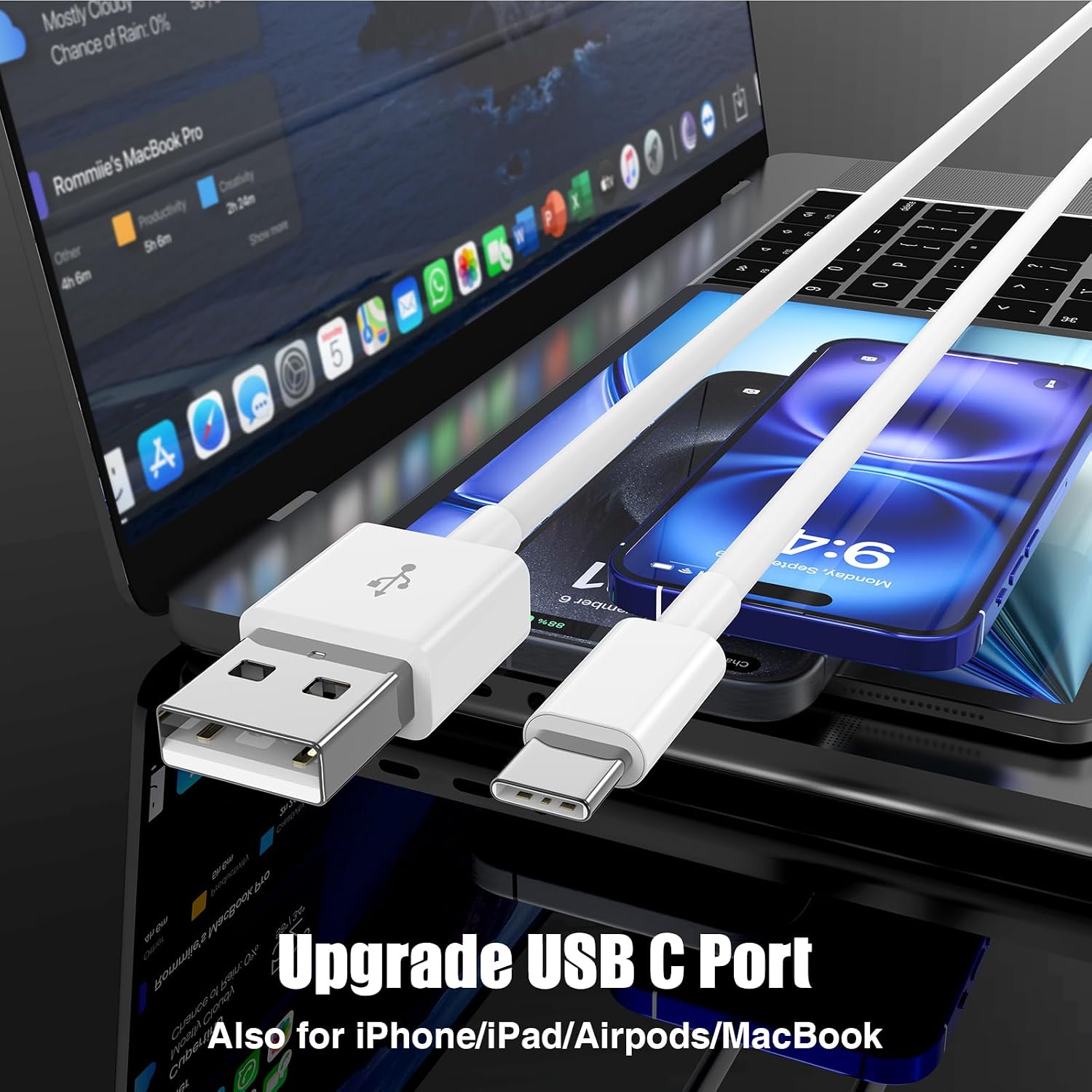 Thumbnail 4 de USB C Charger Cable 1m 2 Pack