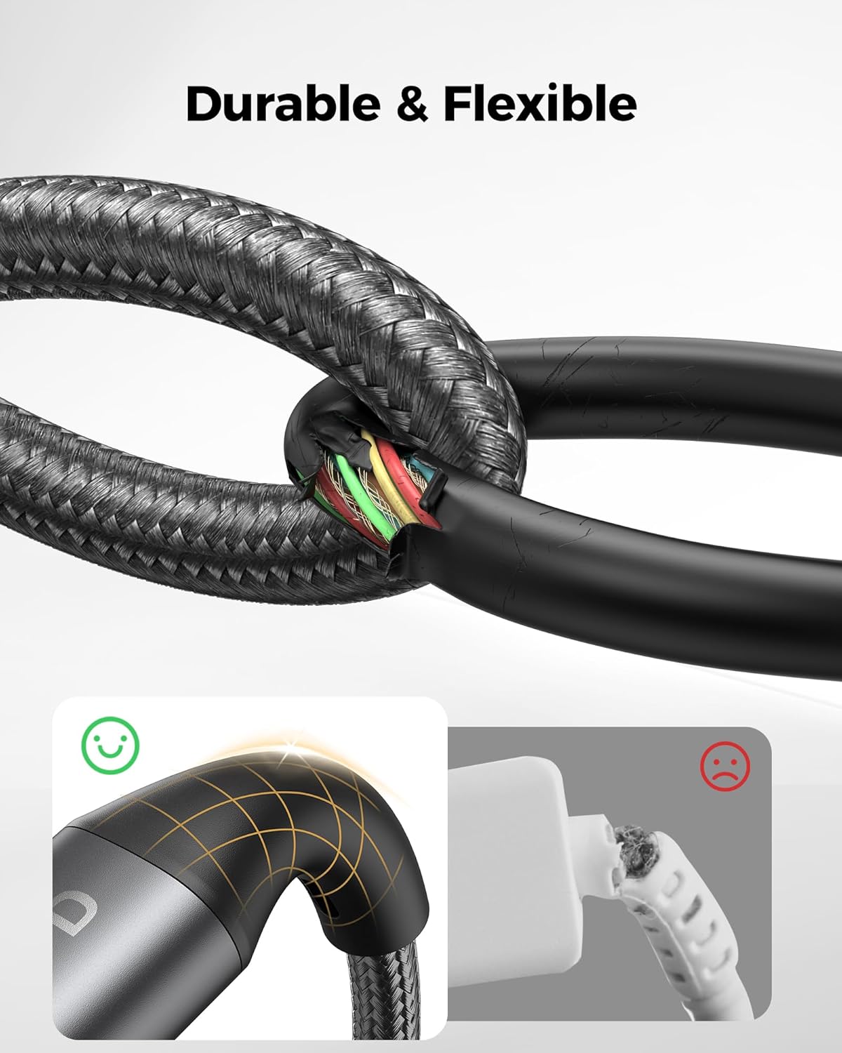 Thumbnail 3 de Silkland 240W 100W Short USB-C to USB-C Cable (1FT, 2-Pack) for Fast Charging