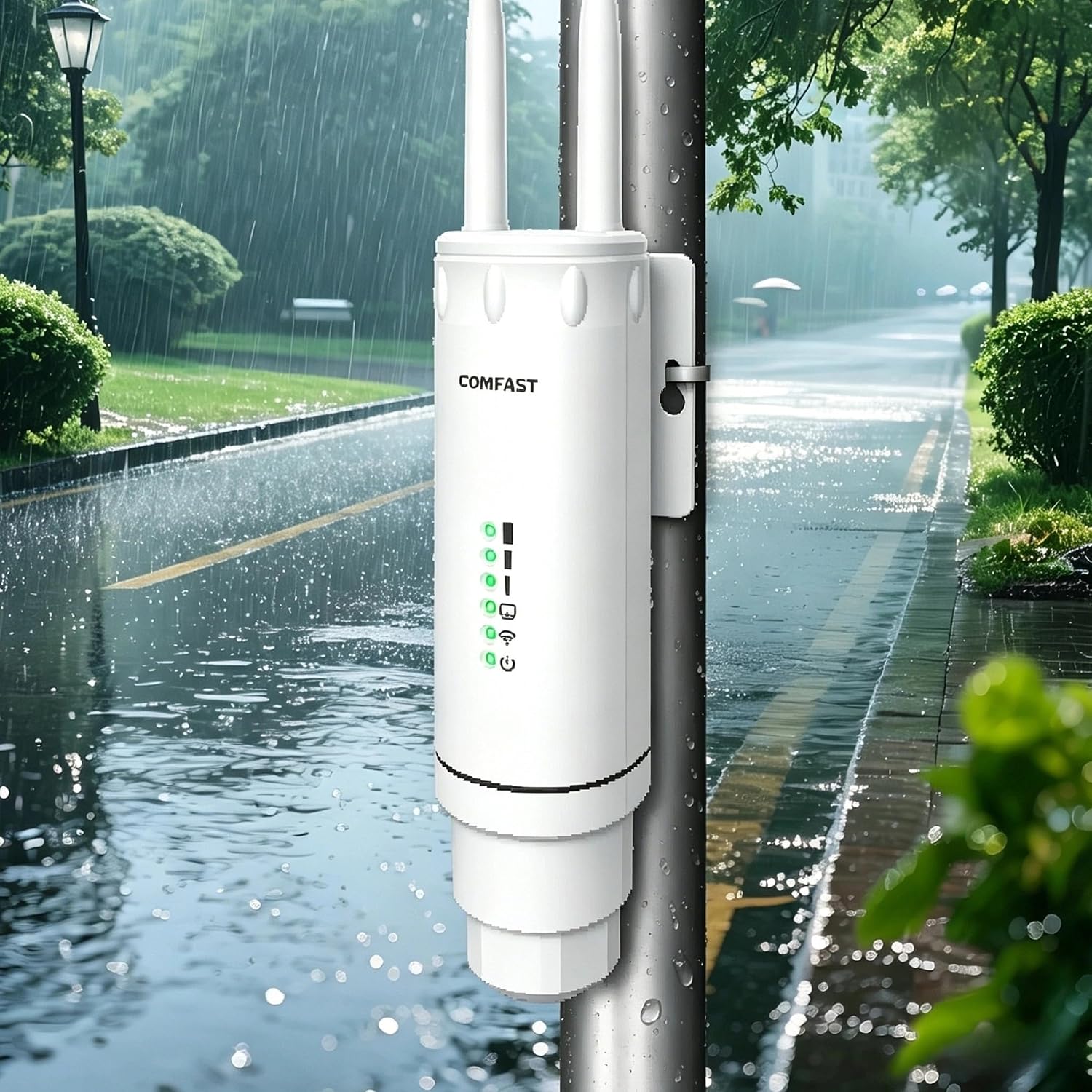 COMFAST Outdoor Point d'accès AC1200 – Répéteur WiFi Extérieur IP66 PoE 24V, Double Bande 2,4/5 GHz, MU-MIMO