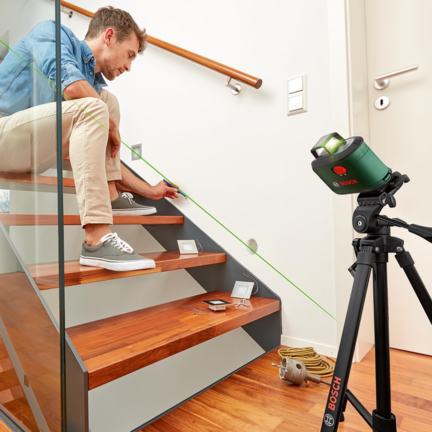 Thumbnail 4 de Bosch AdvancedLevel 360 livella laser multifunzione verde con treppiede premium, 3 linee incl. 360°