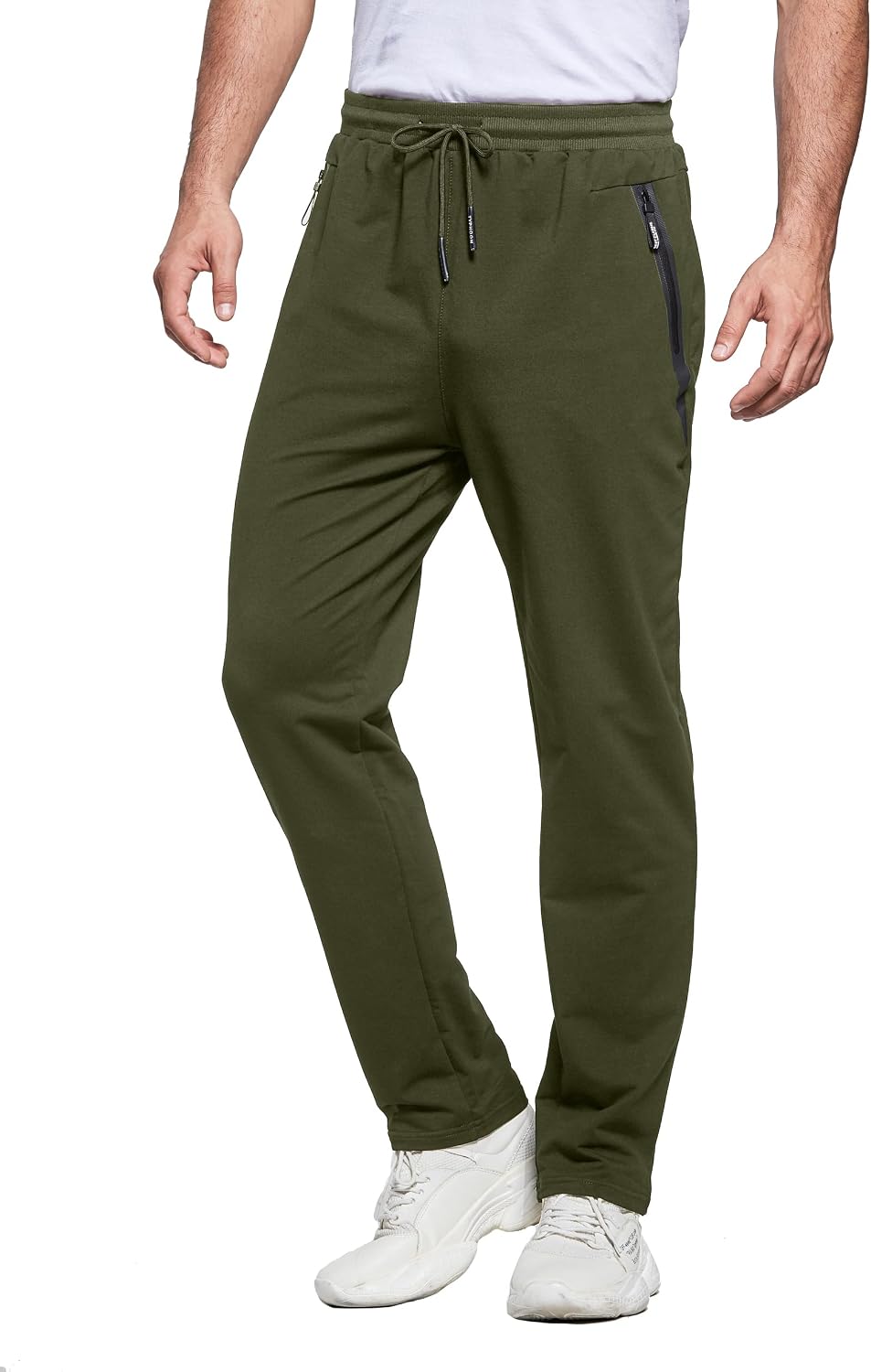 Detalle de ZOXOZ Jogginghose Herren Slim Fit - Trainingshose aus Baumwolle mit Reißverschluss-Taschen