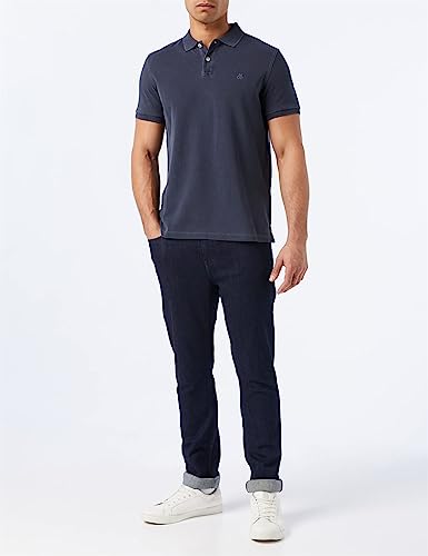 Detalle de Marc O'Polo Poloshirt Herren aus Bio-Baumwolle – Regular Fit, Blau (Total Eclipse), 3XL