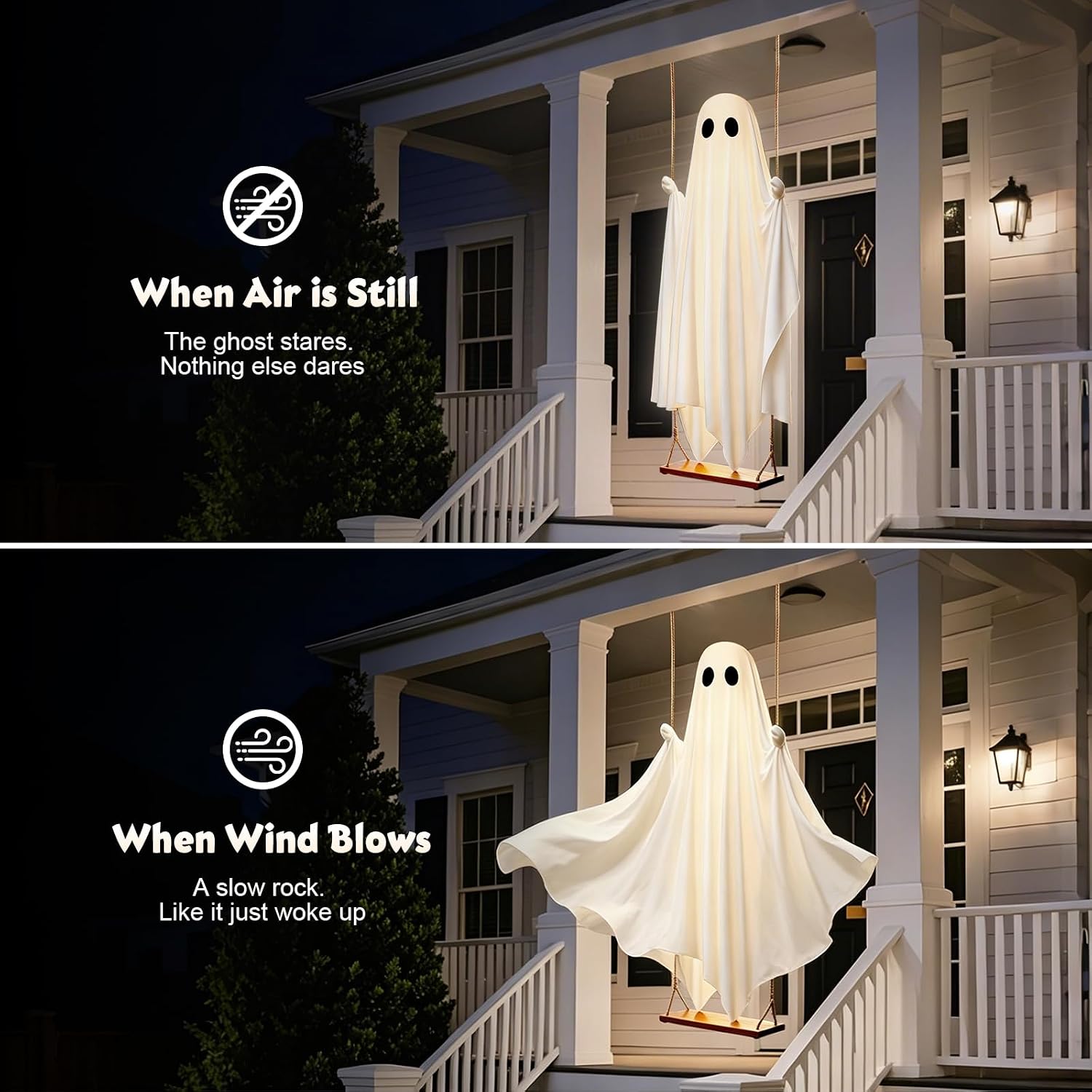 Detalle de OOBILA Oobila-hw-2pk 5 FT Swinging Ghost Halloween Decor with Lights