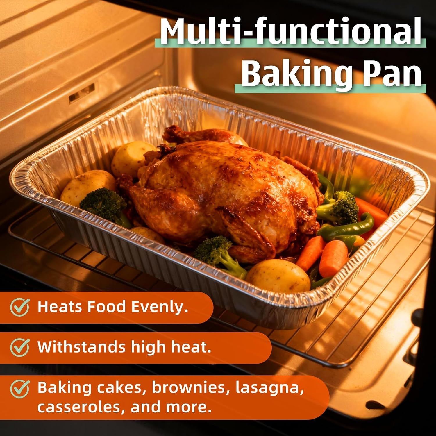 Detalle de Benestanti Aluminum Foil Pans, 9 x 13 Inch