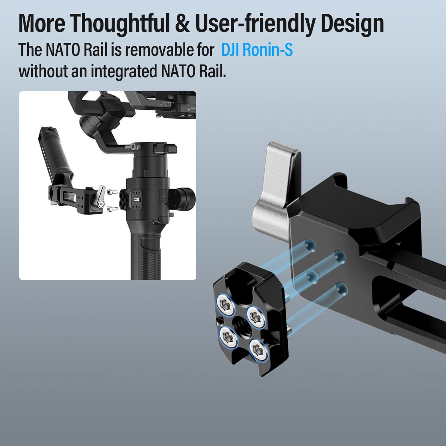 Thumbnail 3 de SIRUI SC-ASH verstellbarer NATO Clamp Sling Handgriff für DJI Gimbals (DJI RS 3 Mini/RS 3/RS 3 Pro, RS 2, RSC 2, Ronin-S)