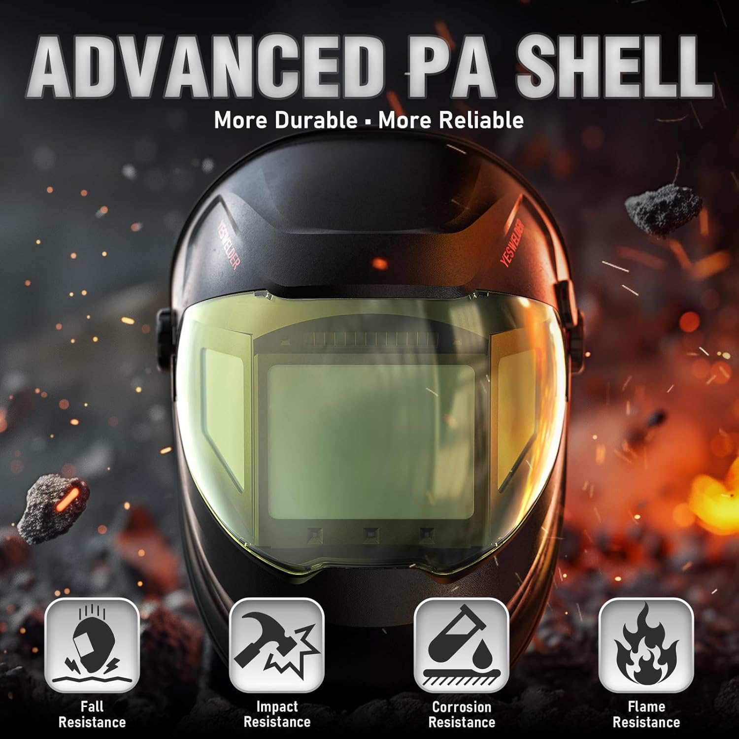 Thumbnail 6 de YESWELDER Intelligent Auto-Adjustment Auto-Darkening Welding Helmet with 180° Panoramic View