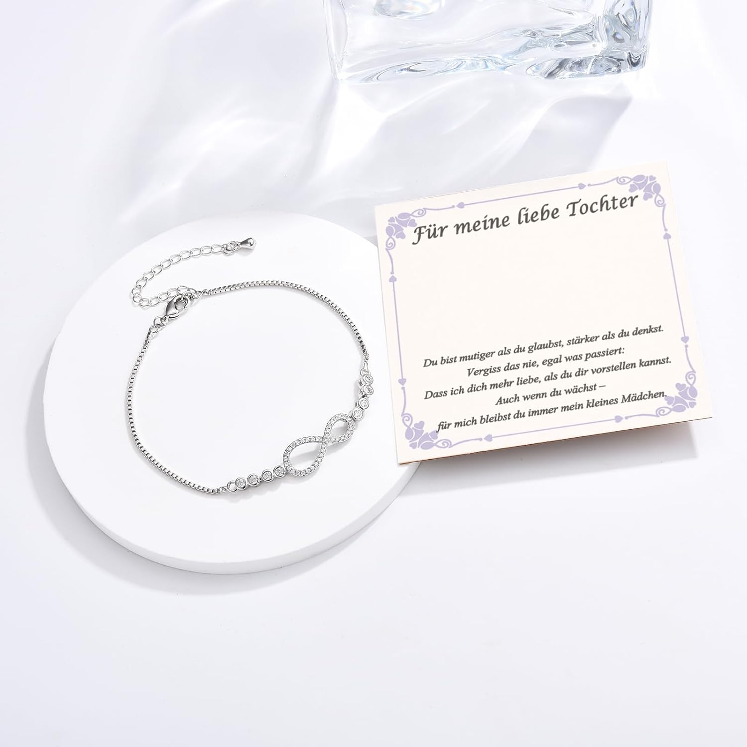 Thumbnail 4 de USEEDOVIA Infinity-Armband mit Zirkonia – Geschenk für Mama, Tochter, Oma, Schwester oder beste Freundin
