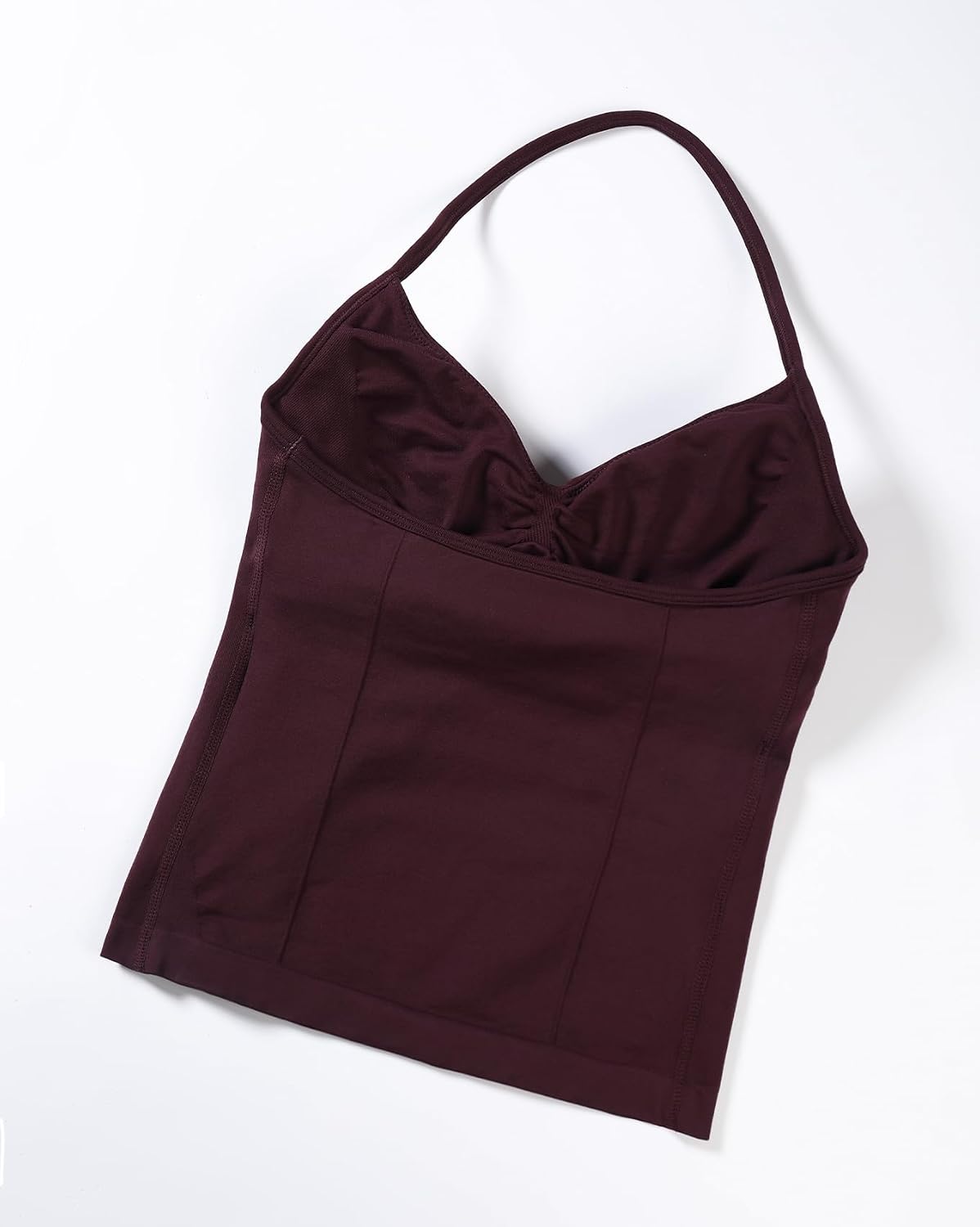 Detalle de AUROLA Influence Longline Strappy Workout Halter Top with Removable Cups