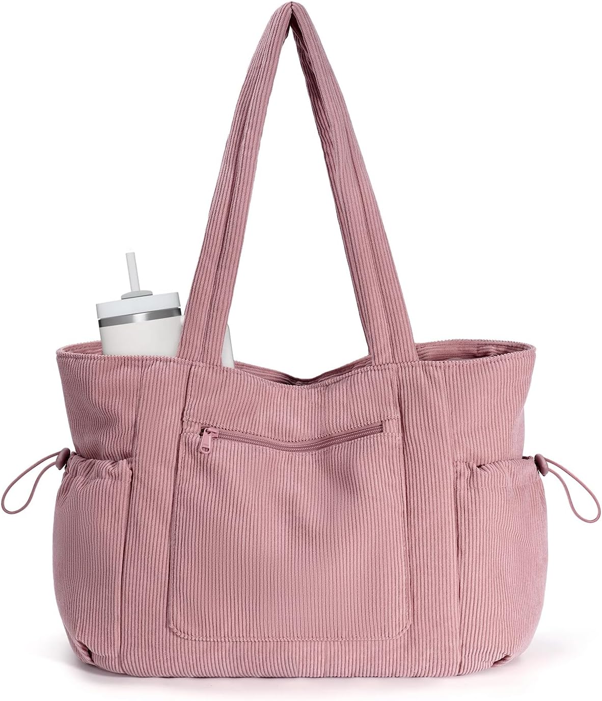 Detalle de ECOHUB Large Corduroy Tote Bag – Recycled Materials, 15.6" Laptop Compartment