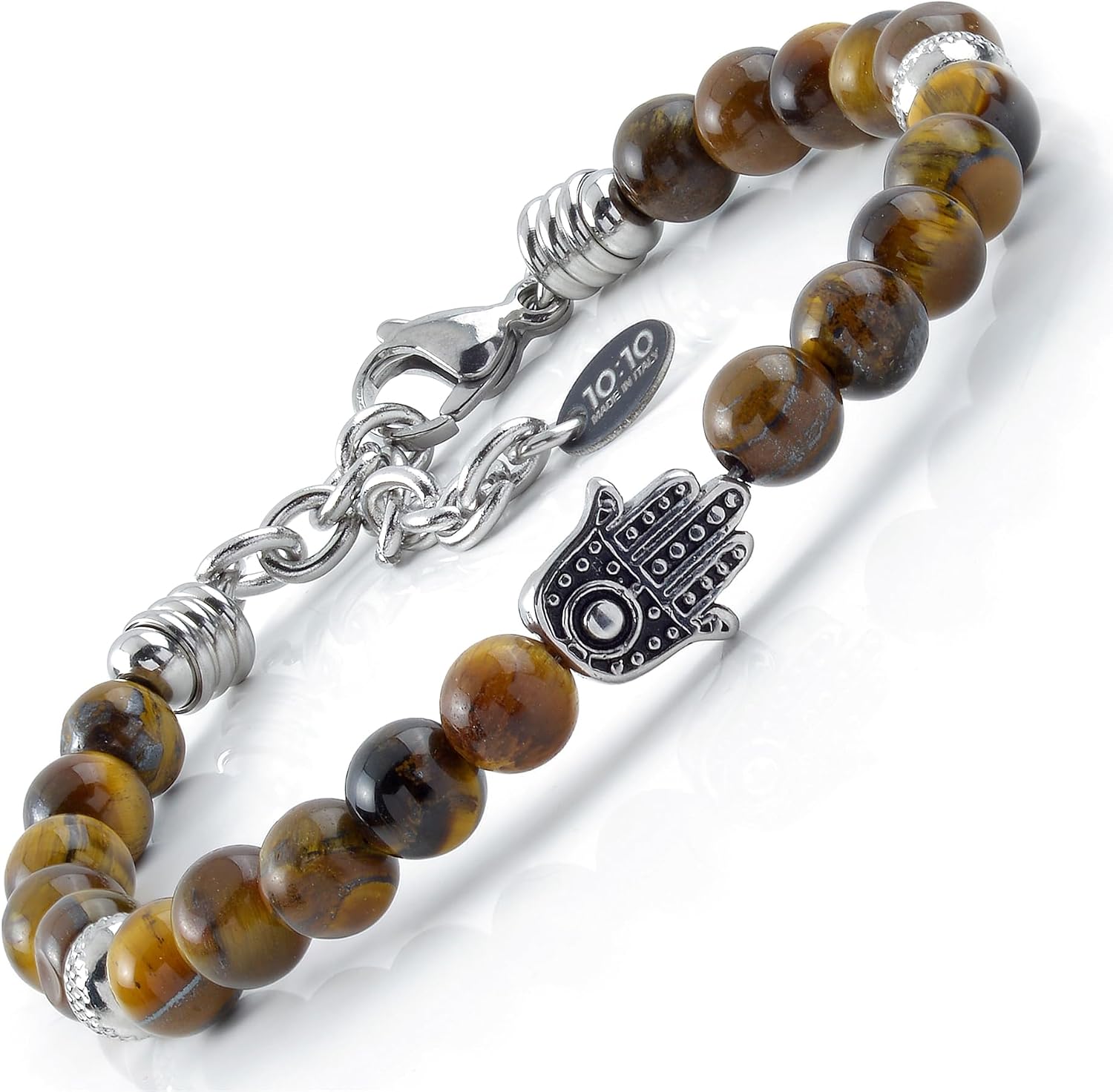 Thumbnail 6 de 10:10 Bracciale mano di Fatima con pietra 6 mm