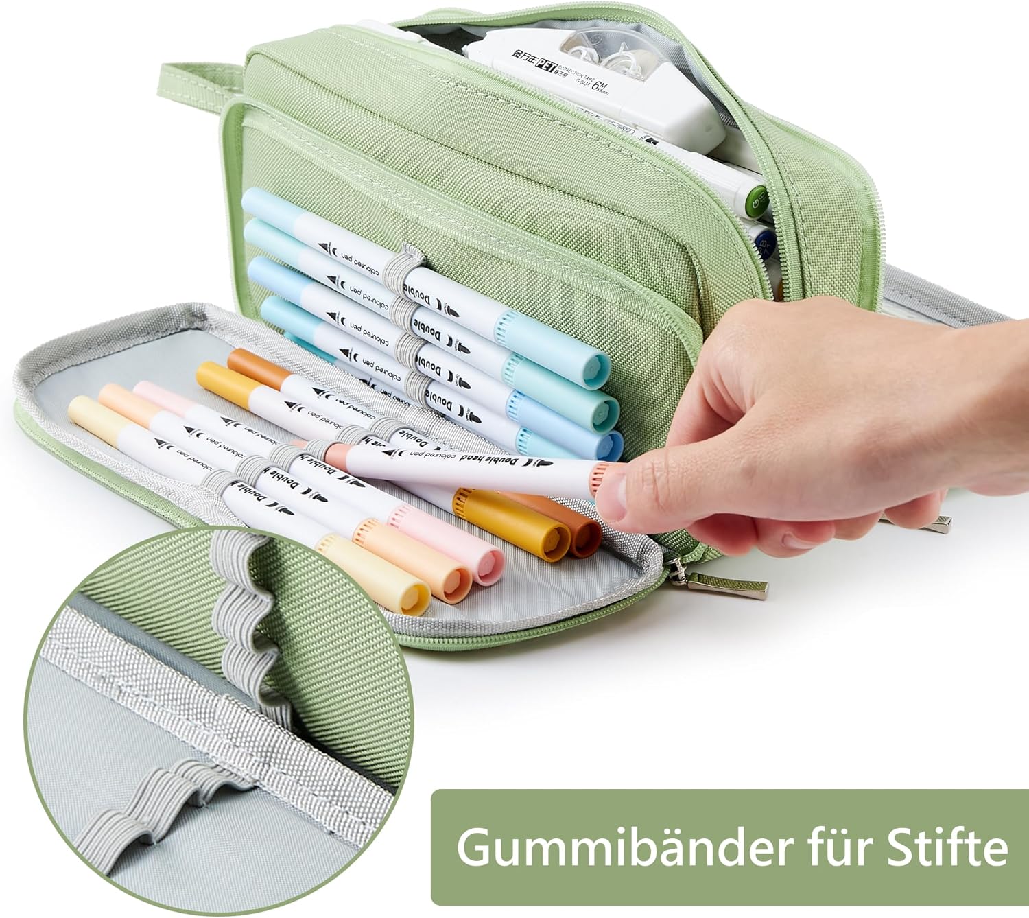 Detalle de KALIDI Federmäppchen mit 3 Fächern
