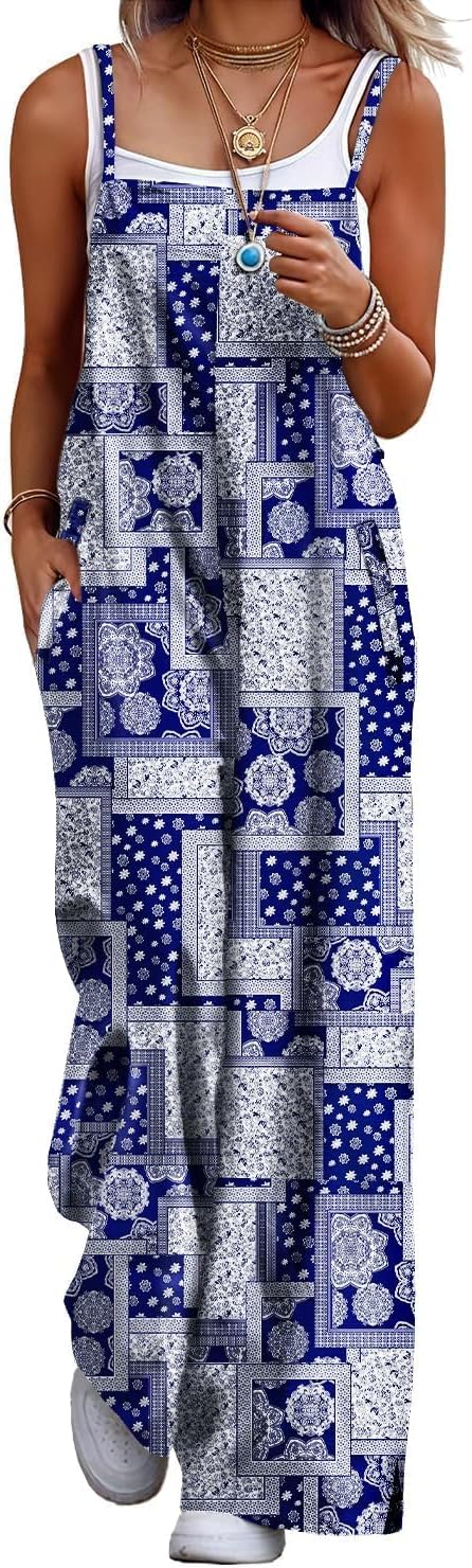 Detalle de YESNO Casual Summer Boho Floral Jumpsuit Romper for Women