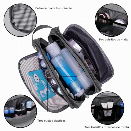 Thumbnail 1 de WANDF Neceser de Viaje Aseo Impermeable: Organizador Dopp 24x15x12 cm para Hombre y Mujer