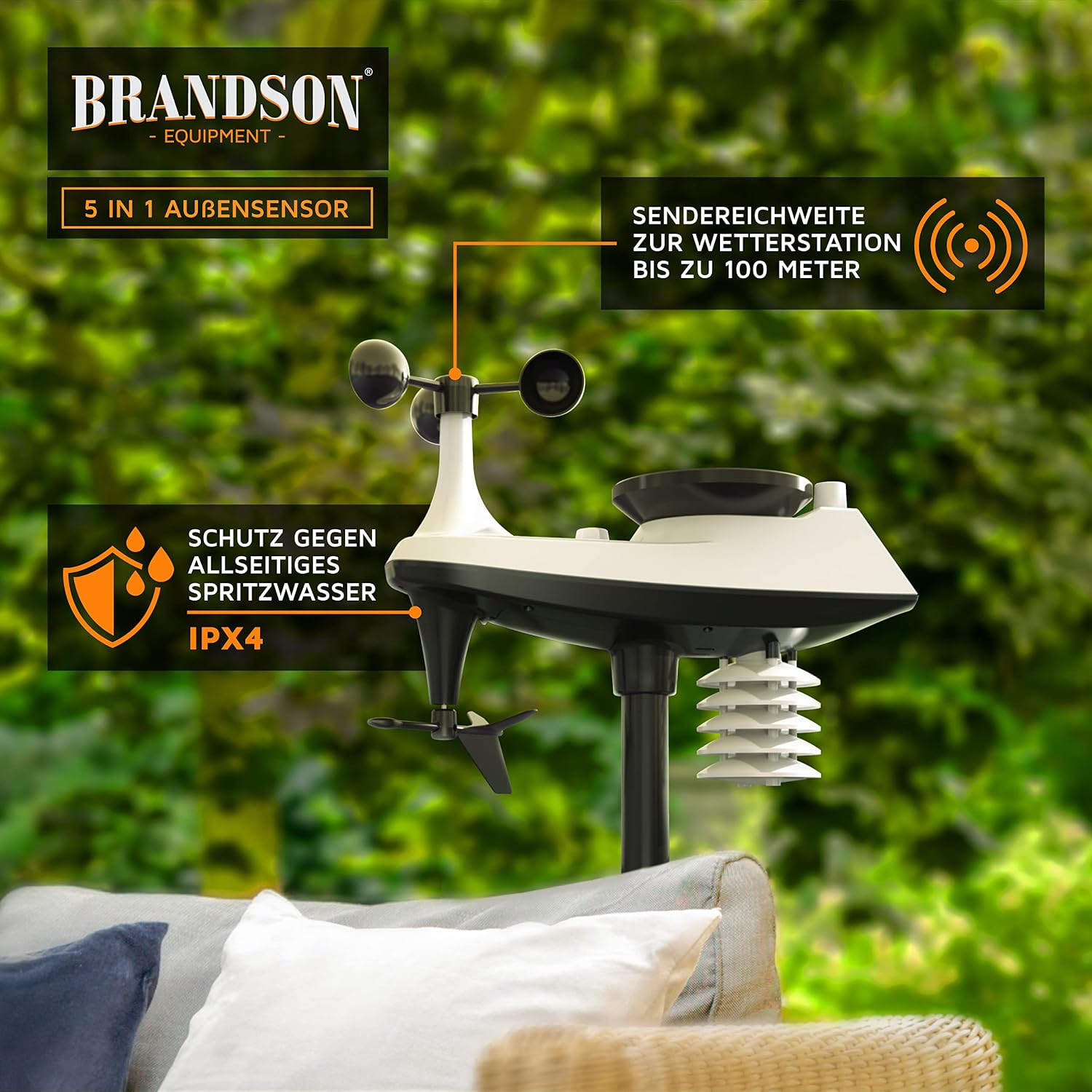 Thumbnail 5 de Brandson Funk-Wetterstation mit 5-in-1 Sensor