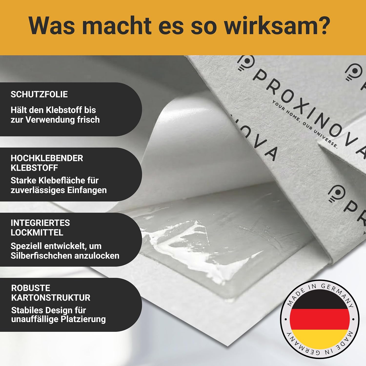 Thumbnail 4 de Proxinova Schabenfalle & Kakerlakenfalle – Chemiefreie Klebefalle zur Früherkennung und Langzeitüberwachung