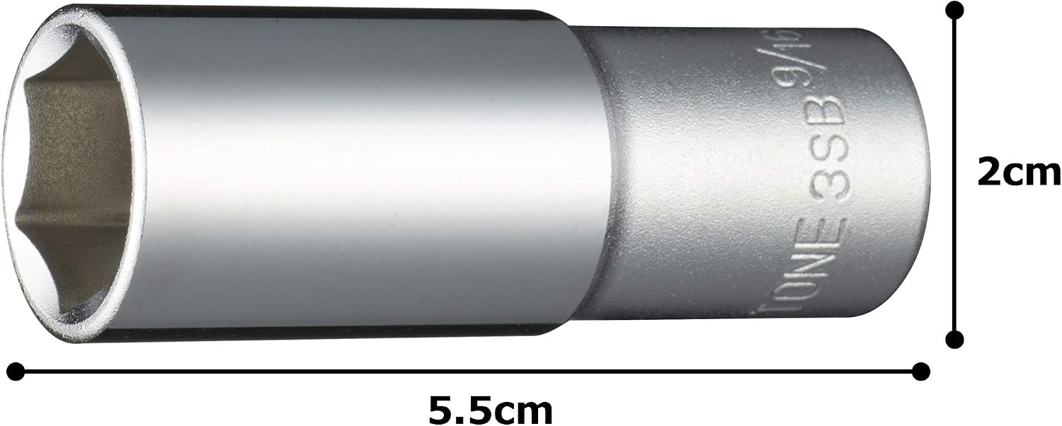 Detalle 1 de トネ(TONE) HP3SB-18L ディープソケット 9/16インチ・6角・差込角9.5mm