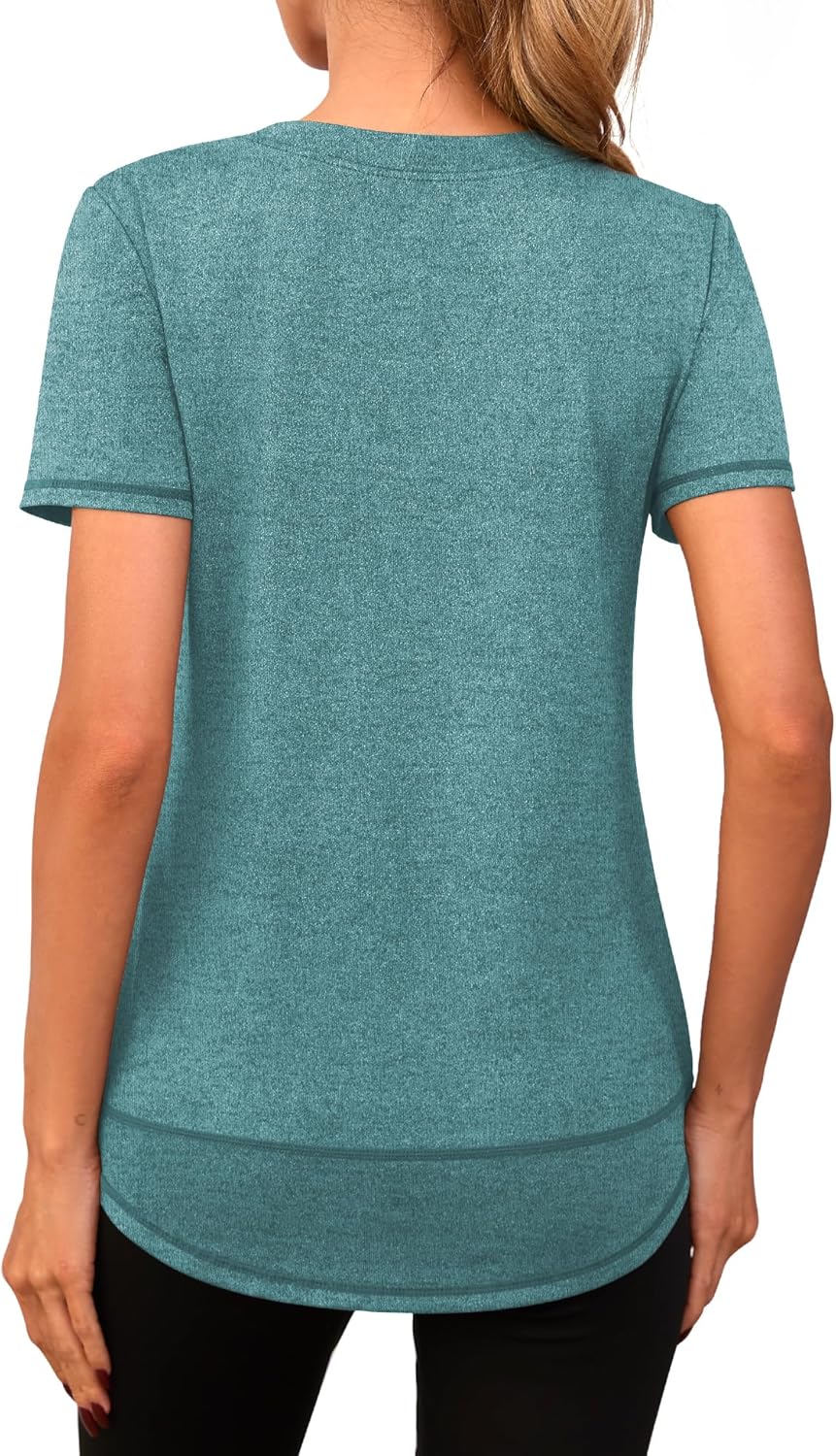 Thumbnail 1 de Memouniva Maglietta Sportiva Donna Slim Fit - T-Shirt per Yoga, Running e Fitness
