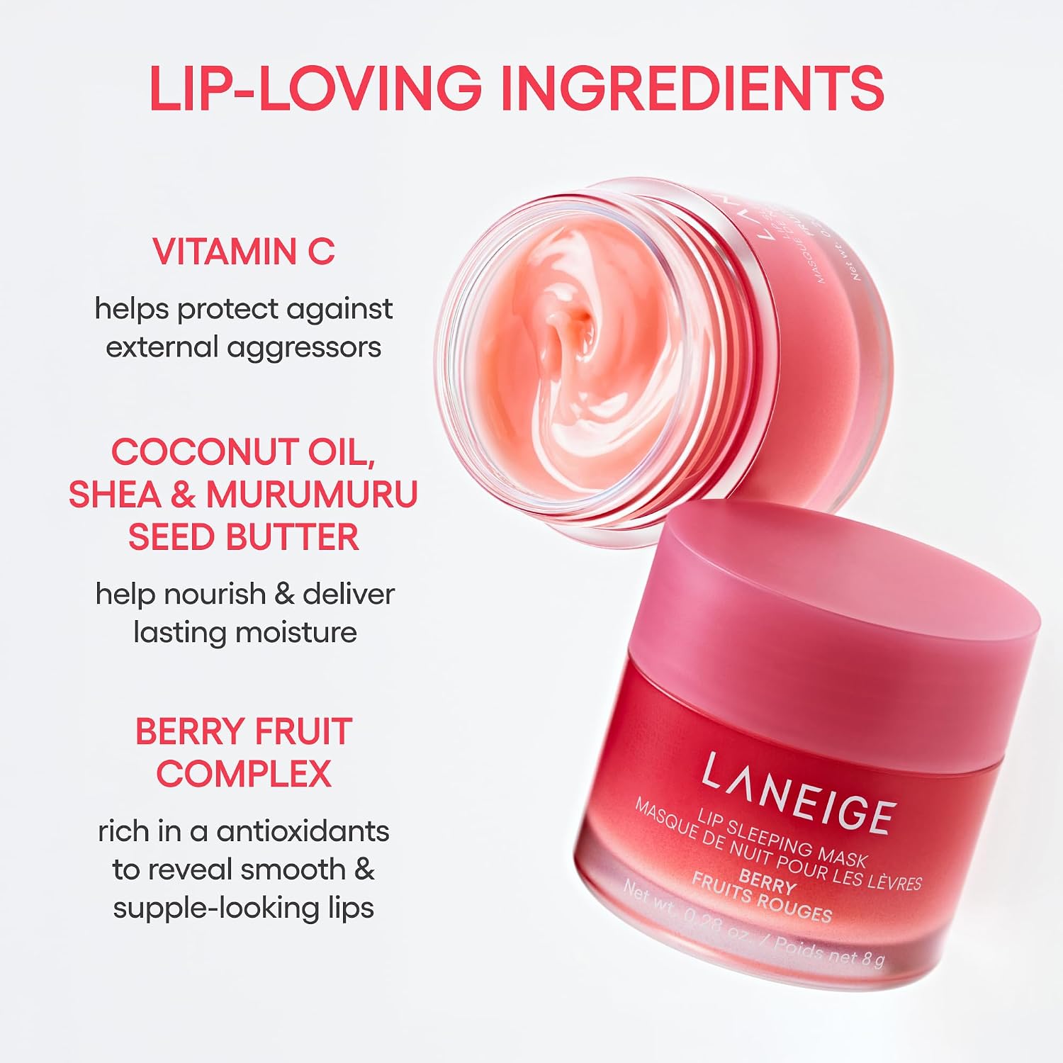 Detalle de LANEIGE 270284339 Lip Sleeping Mask Set with Strawberry Shortcake, Berry & Vanilla