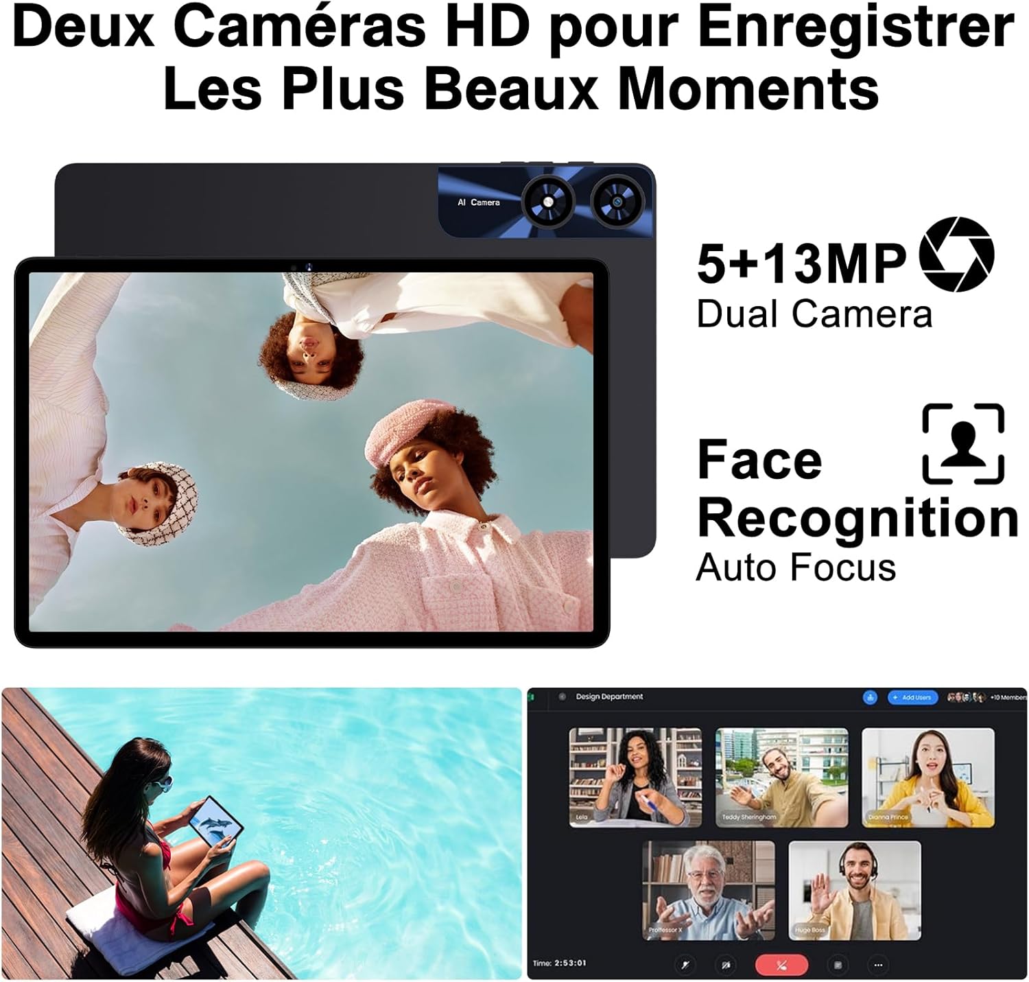 Thumbnail 5 de Nouvelle tablette Android 11 pouces 2026 : 24 Go RAM, 256 Go ROM extensible (jusqu’à 2 To) avec 5G WiFi 6, Widevine L1