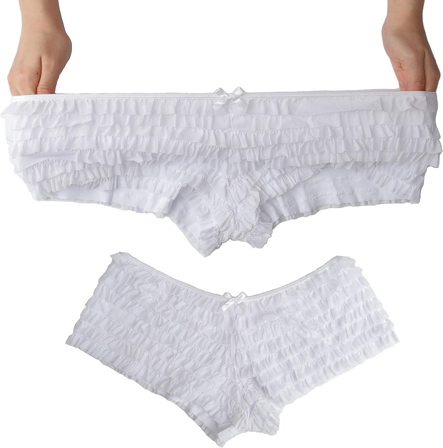Thumbnail 1 de SHARICCA CR26059 Ruffle Boyshort Panties in Stretch Polyamide-Blend Fabric
