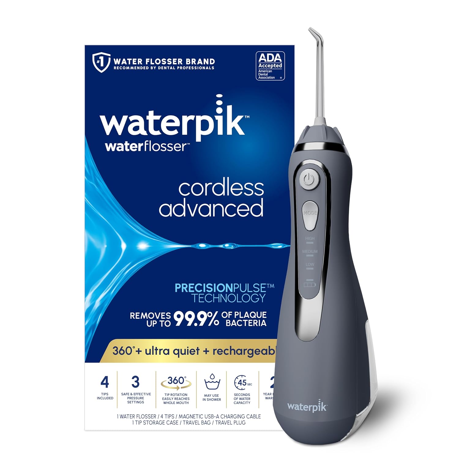 Waterpik WP-587 Cordless Water Flosser 7 oz