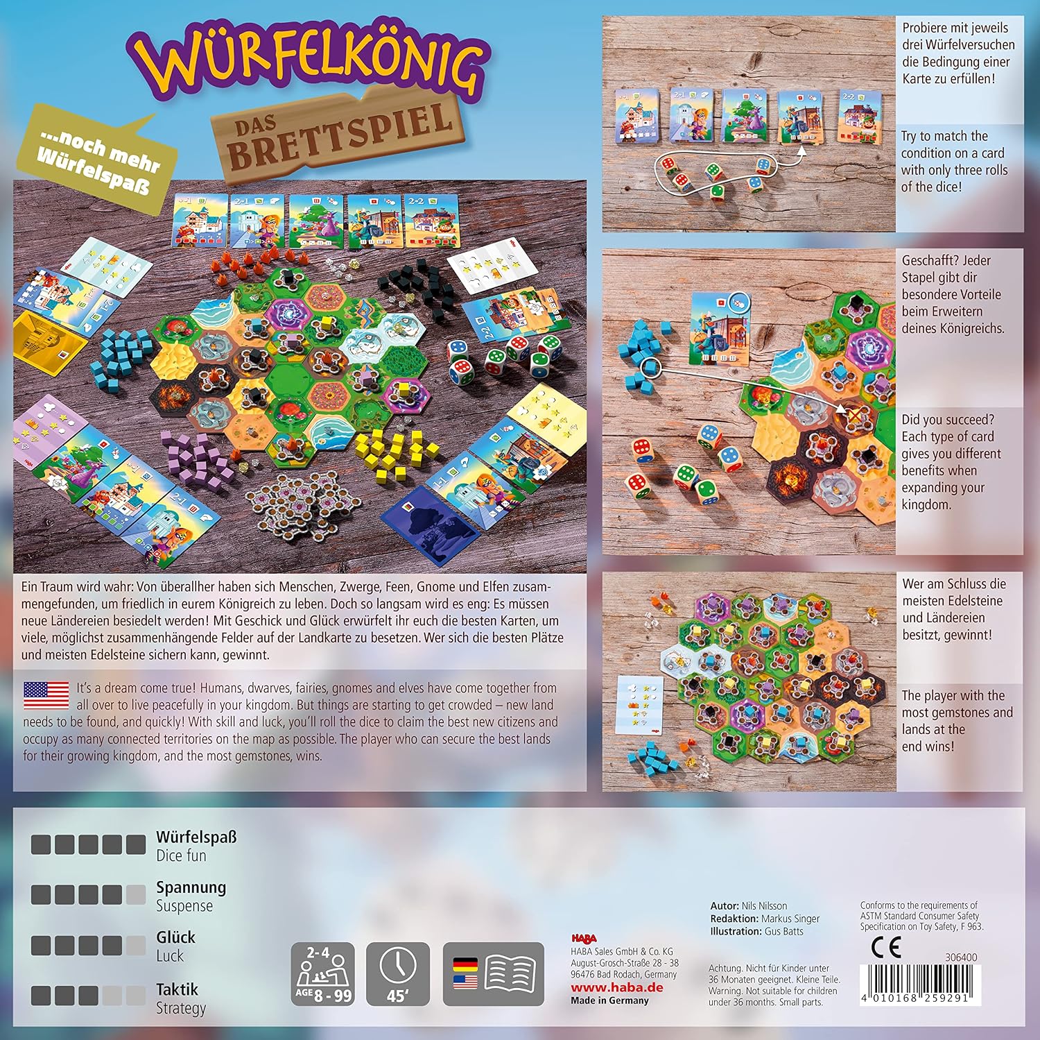 Detalle 2 de HABA Würfelkönig – Das Brettspiel für Würfelspiele ab 8 Jahren