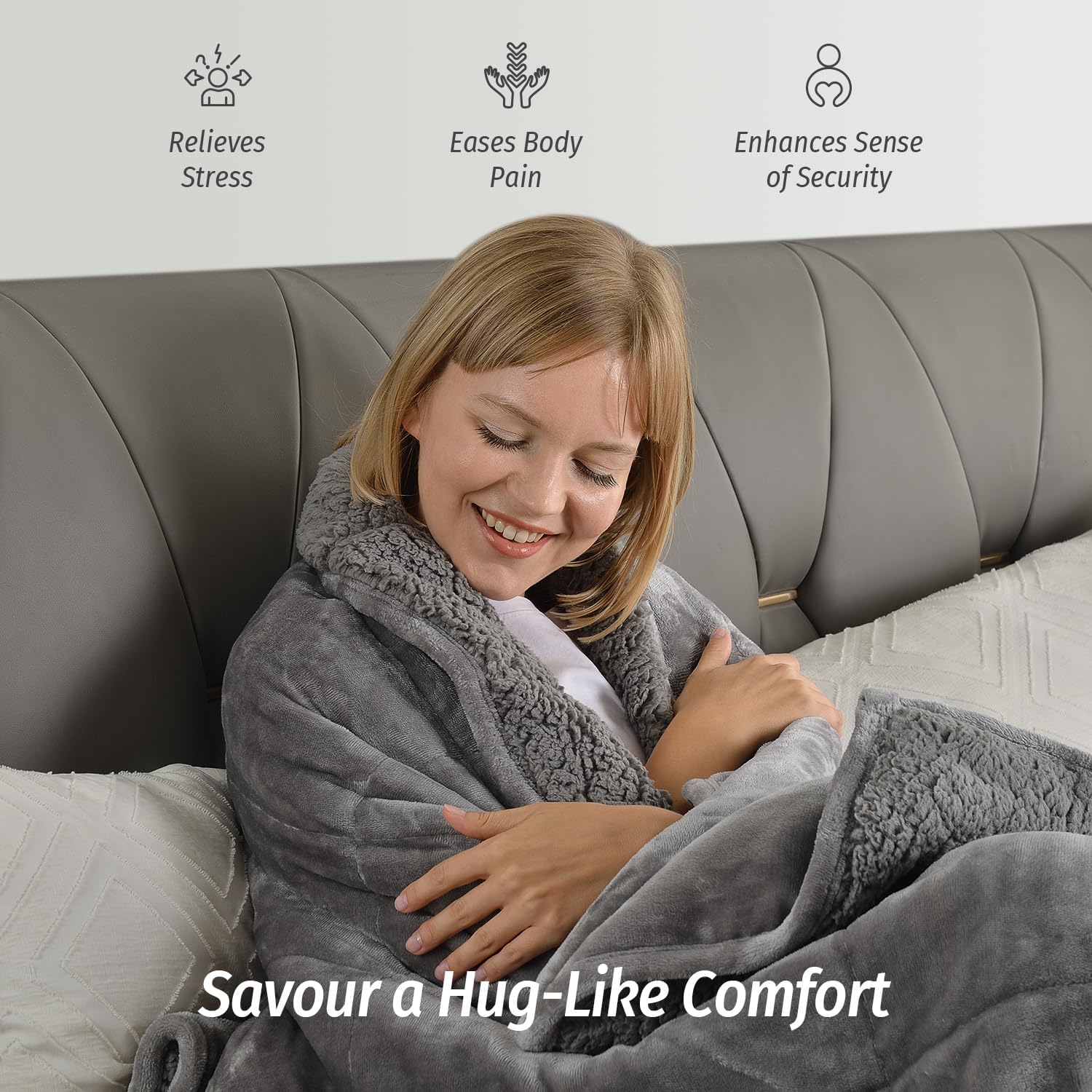 Detalle 2 de Wemore Sherpa Fleece Weighted Blanket 15 lbs