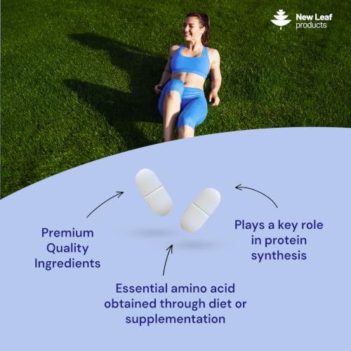 Detalle de New Leaf L-Lysine Tablets 2000mg – 2 Month Supply, 120 Vegan Tablets, Made in the UK