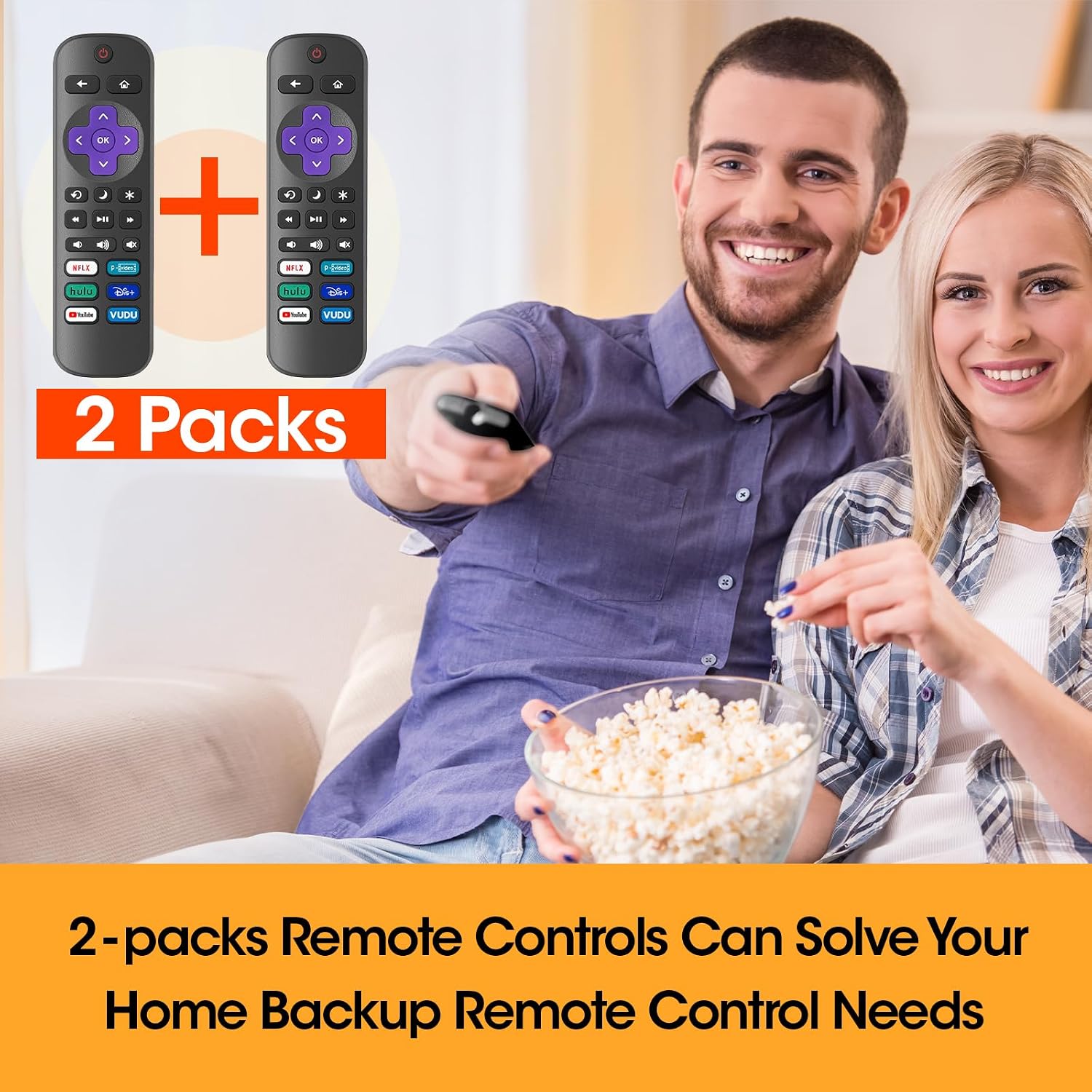 Thumbnail 6 de 2 Pack Replacement Remote for Roku TV (TCL/Hisense/Onn/Sharp/Philips) – Not for Roku Sticks/Boxes