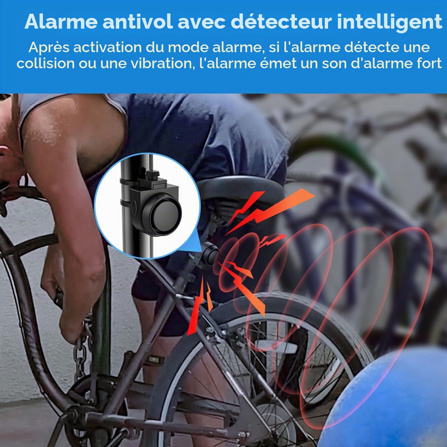 Detalle 2 de XIAOKOA Alarme Antivol Alarme Intelligente Télécommande
