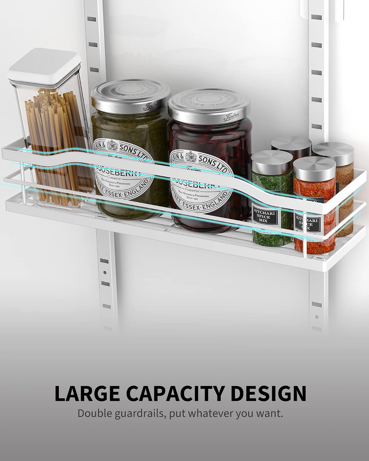 Thumbnail 4 de Moforoco Spice rack over the door 9-Tier White Metal Pantry Organizer