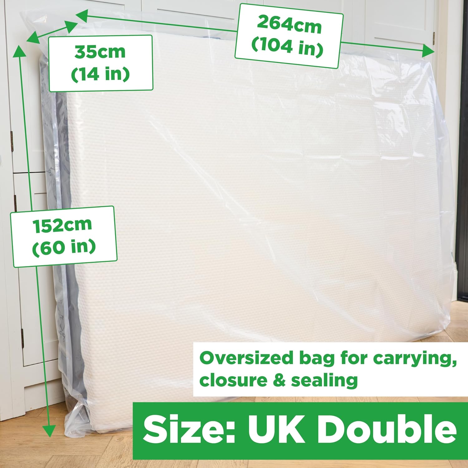 Detalle de Double Mattress Bags For Moving & Storage – Heavy Duty Double Mattress Cover (4ft 6")