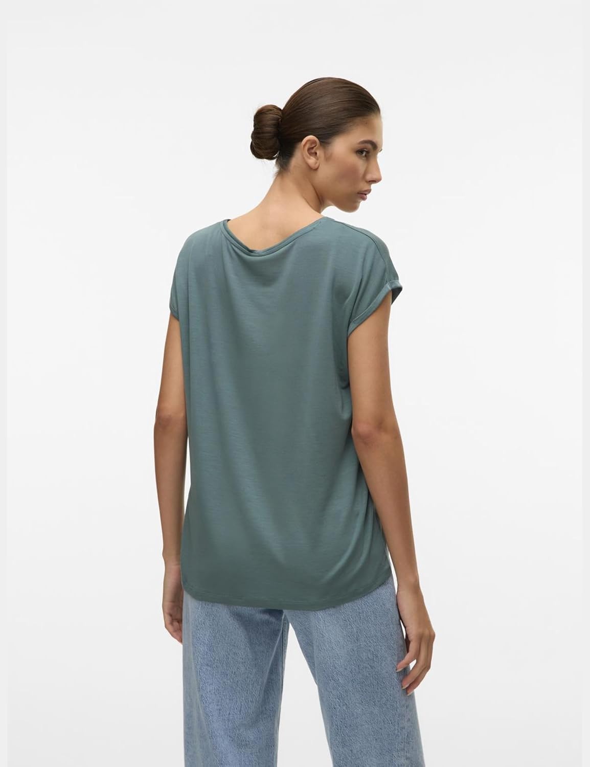 Detalle de VERO Moda Vmava Plain Ss Top T-Shirt Slimfit