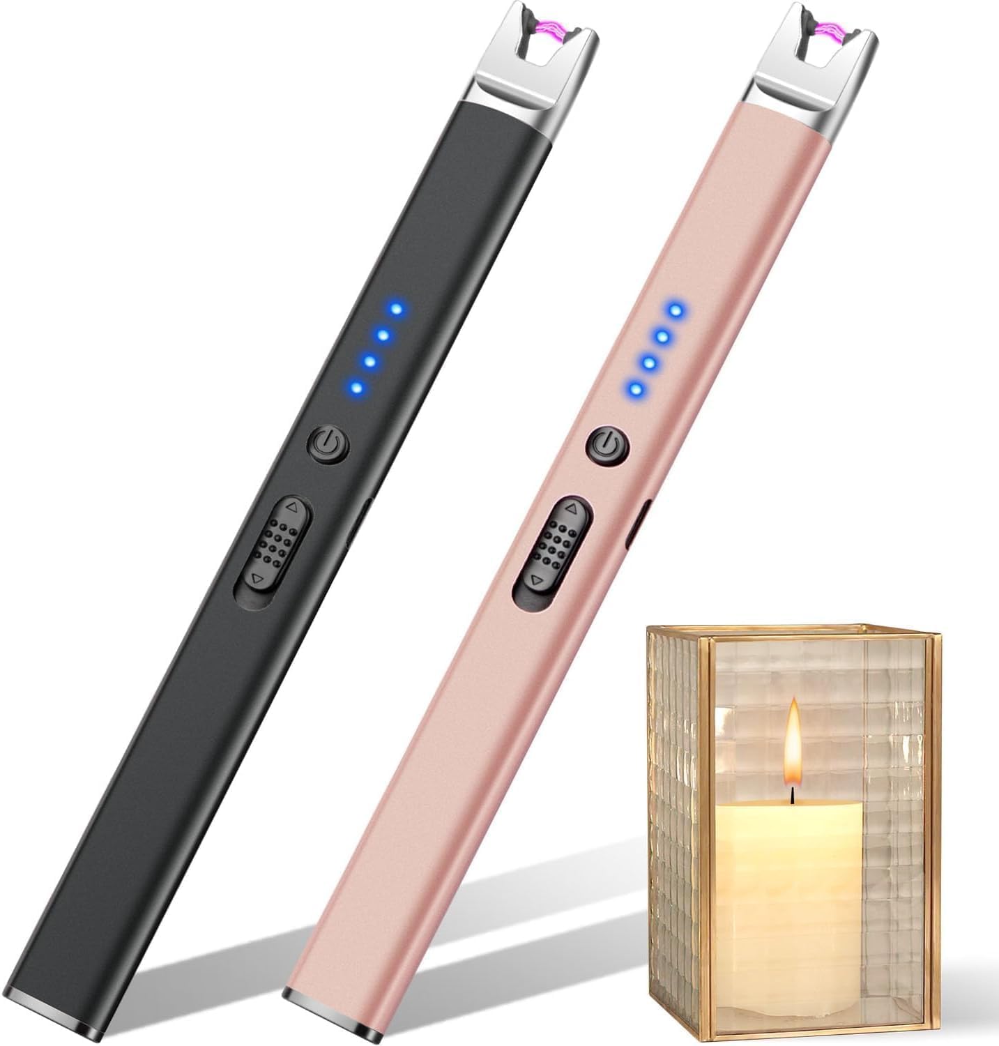 Detalle de lcfun Electric Candle Lighter 2 Pack (Long Reach, USB C Rechargeable, Flameless Plasma Lighters)