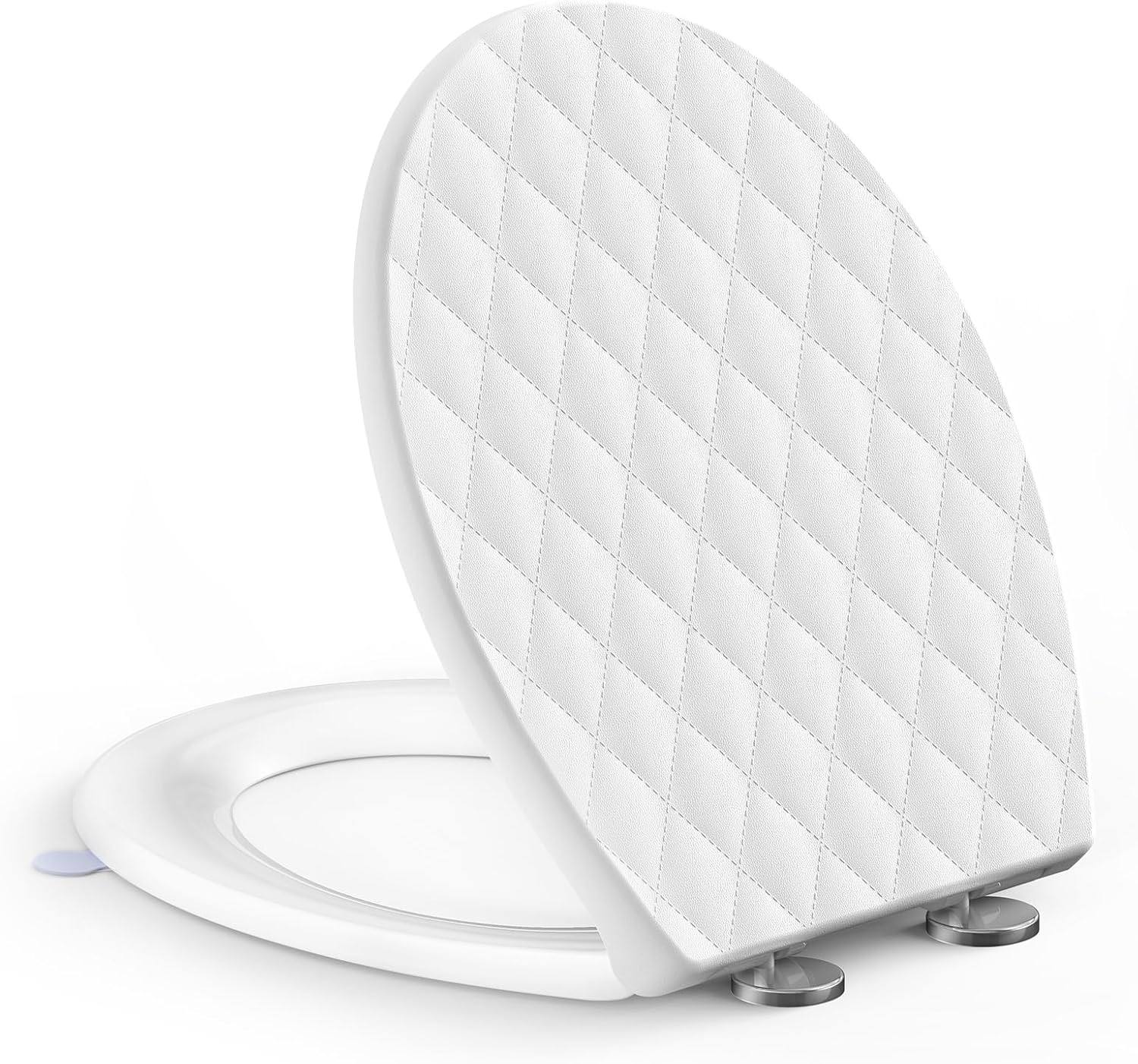Detalle de SREWOHS PRO Oval Toilet Seat, Soft-Close, Quick-Release, White PP