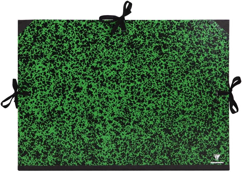 Clairefontaine 32000C – Carton à dessin Annonay vert 32x45 cm, 3 cordons, 3 cm d’épaisseur