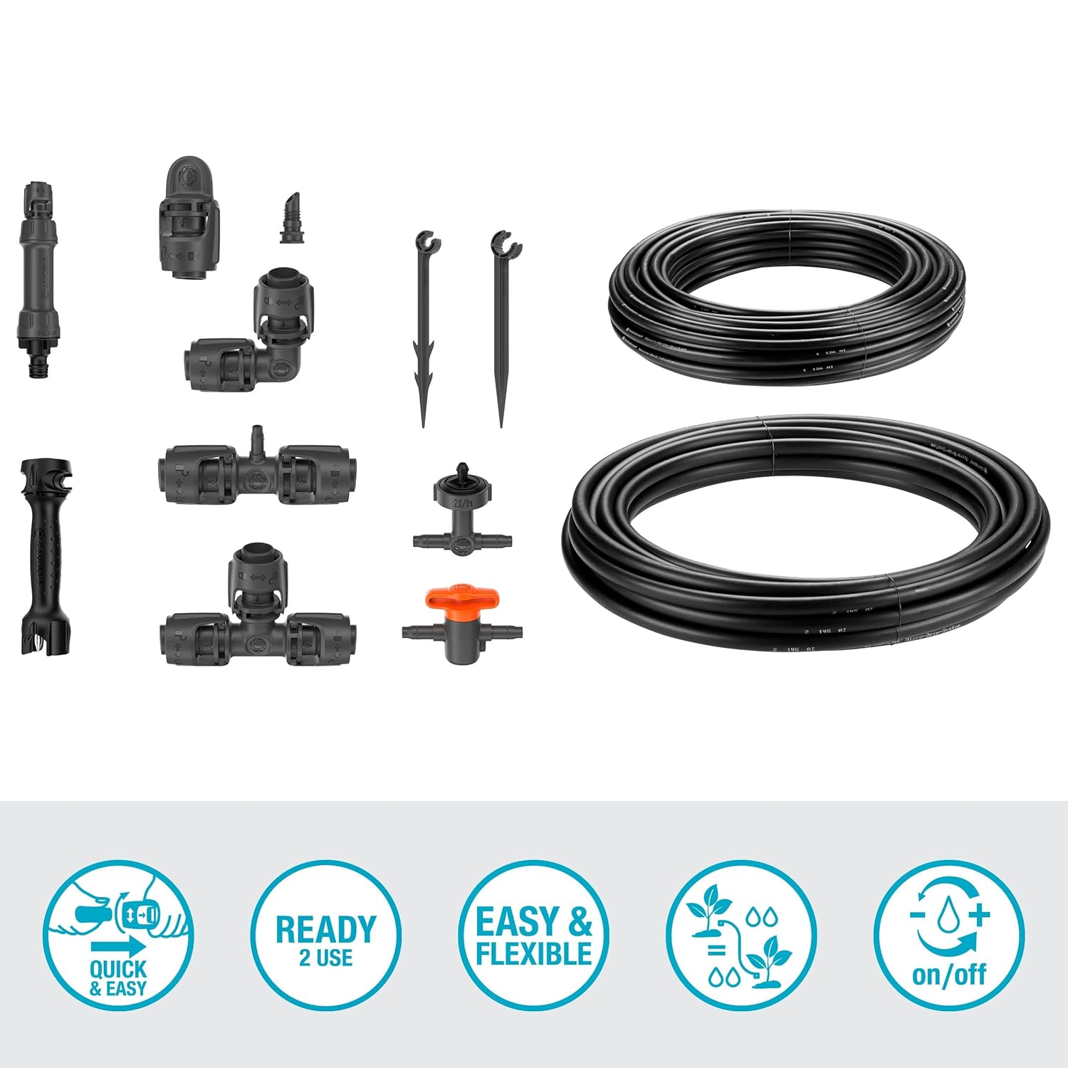 Detalle de Gardena Micro-Drip-System Tropfbewässerung Set Hochbeet/Beet (35 Pflanzen) – 13455-20