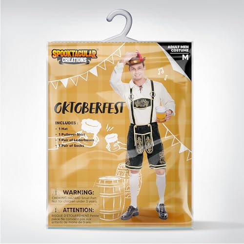 Thumbnail 6 de Spooktacular Creations Bavarian Beer Costume for Men with Hat, Shirt and Vest (Size S) – Oktoberfest Inspired Fancy Dress