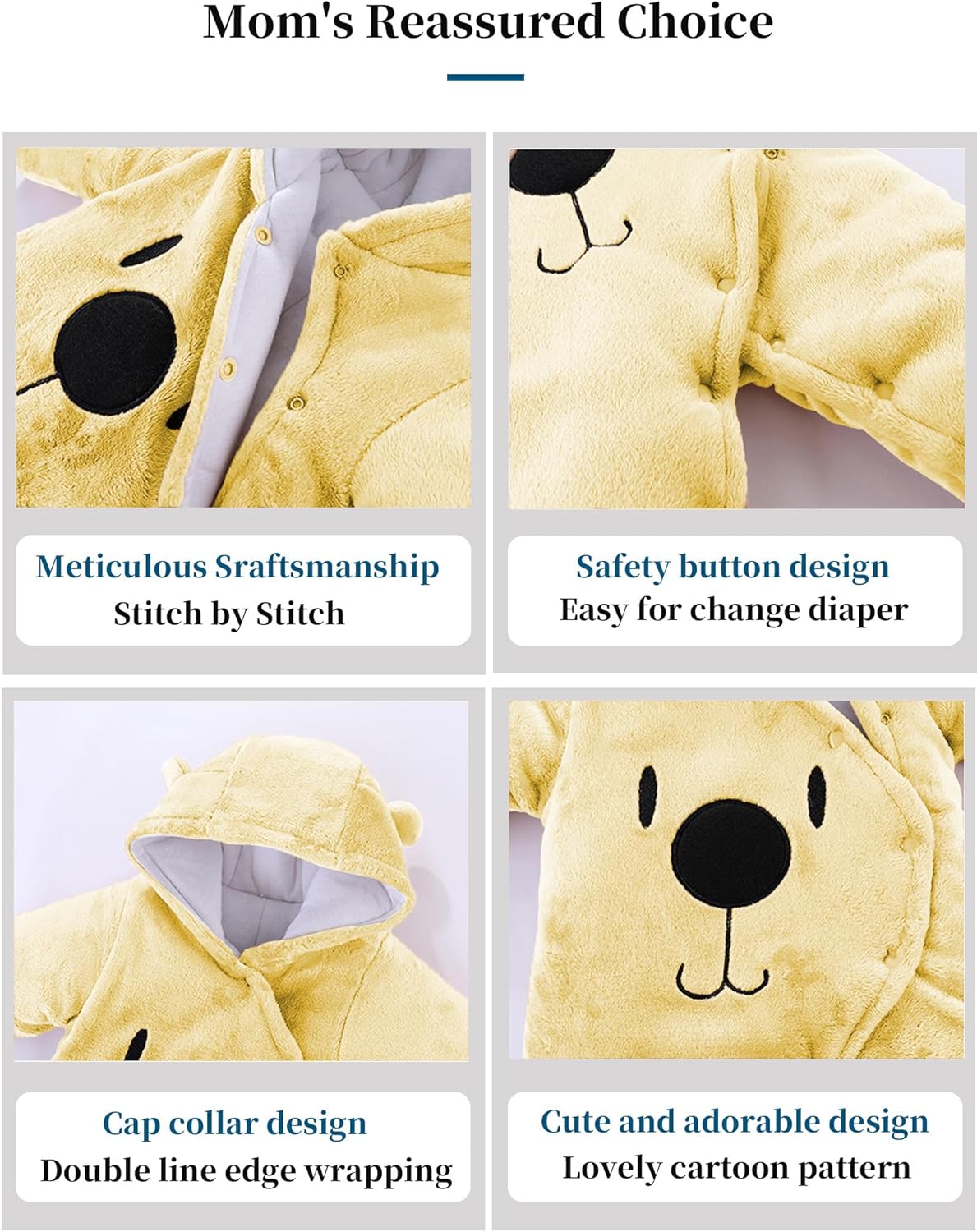 Thumbnail 3 de Voopptaw Warm Baby Winter Jumpsuit Fleece Romper (0–12 months) with Bear Snowsuit styling